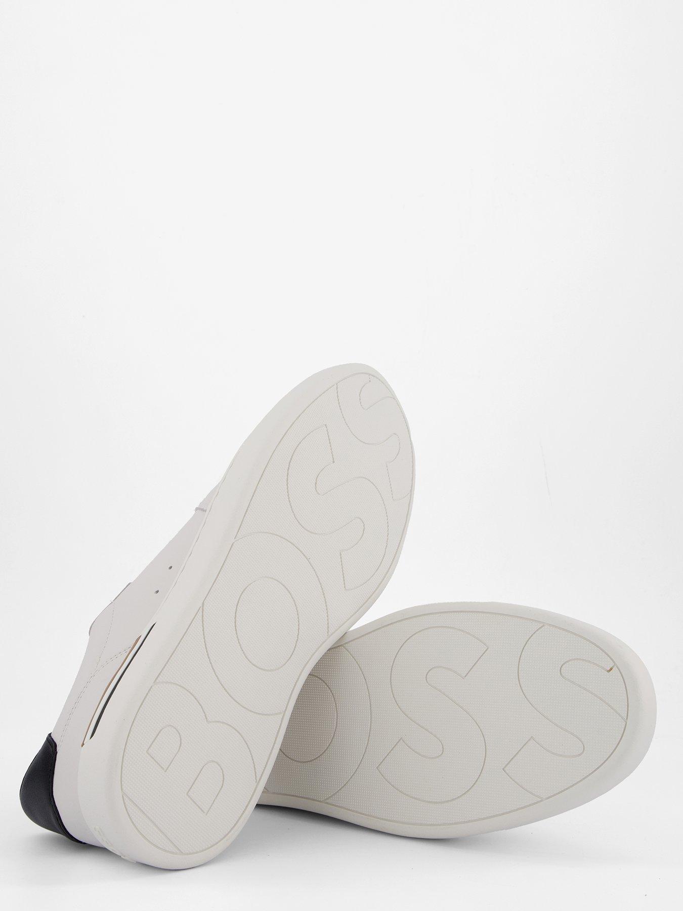 Image 4 of 7 of BOSS Clint Tennis Leather Trainers - White