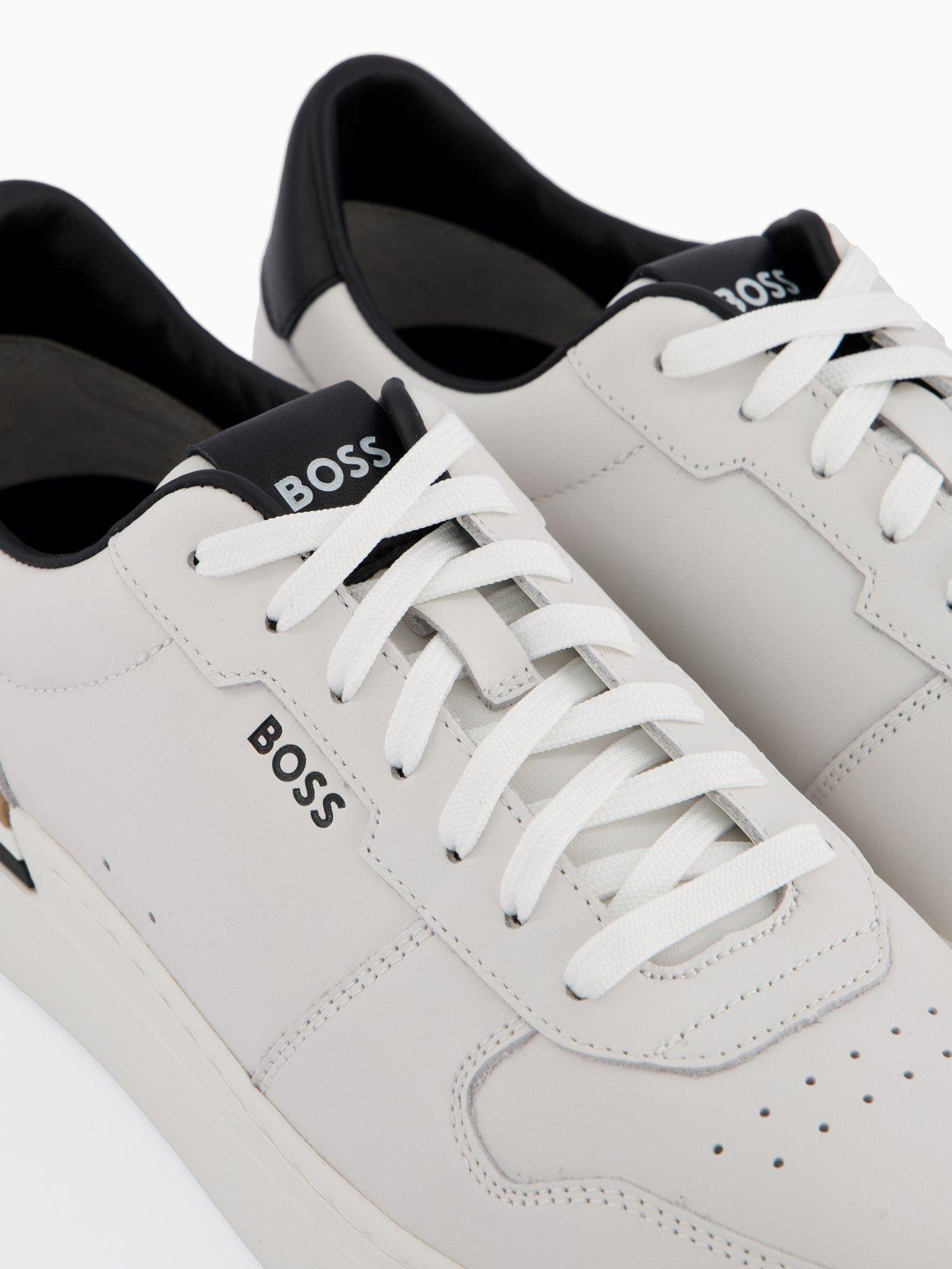 Image 5 of 7 of BOSS Clint Tennis Leather Trainers - White