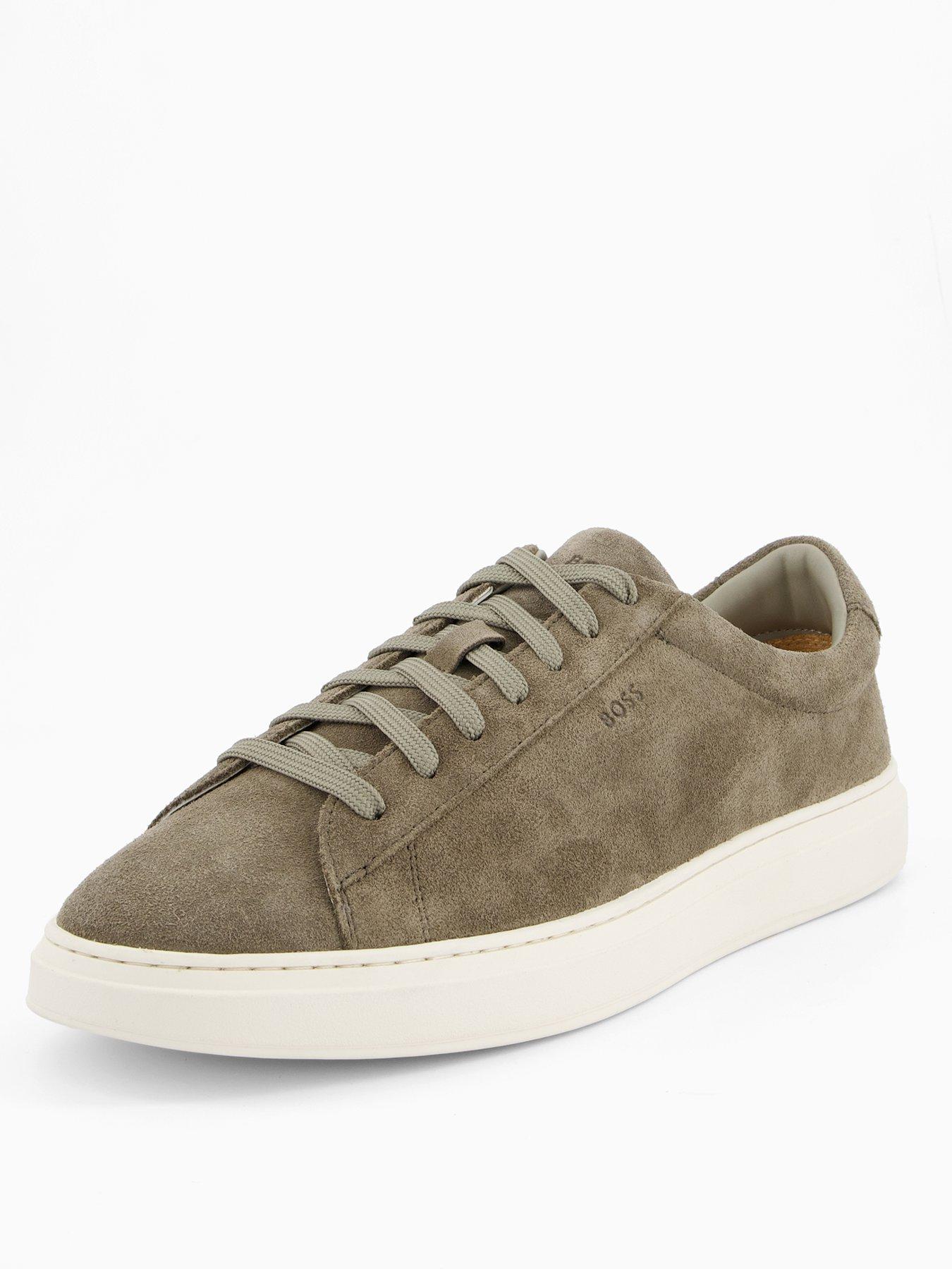Image 2 of 7 of BOSS Kieran Tennis Leather Trainers - Open Green