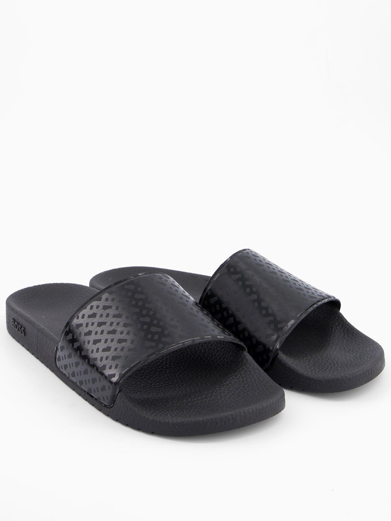 Image 1 of 6 of BOSS Aryeh Sliders - Black