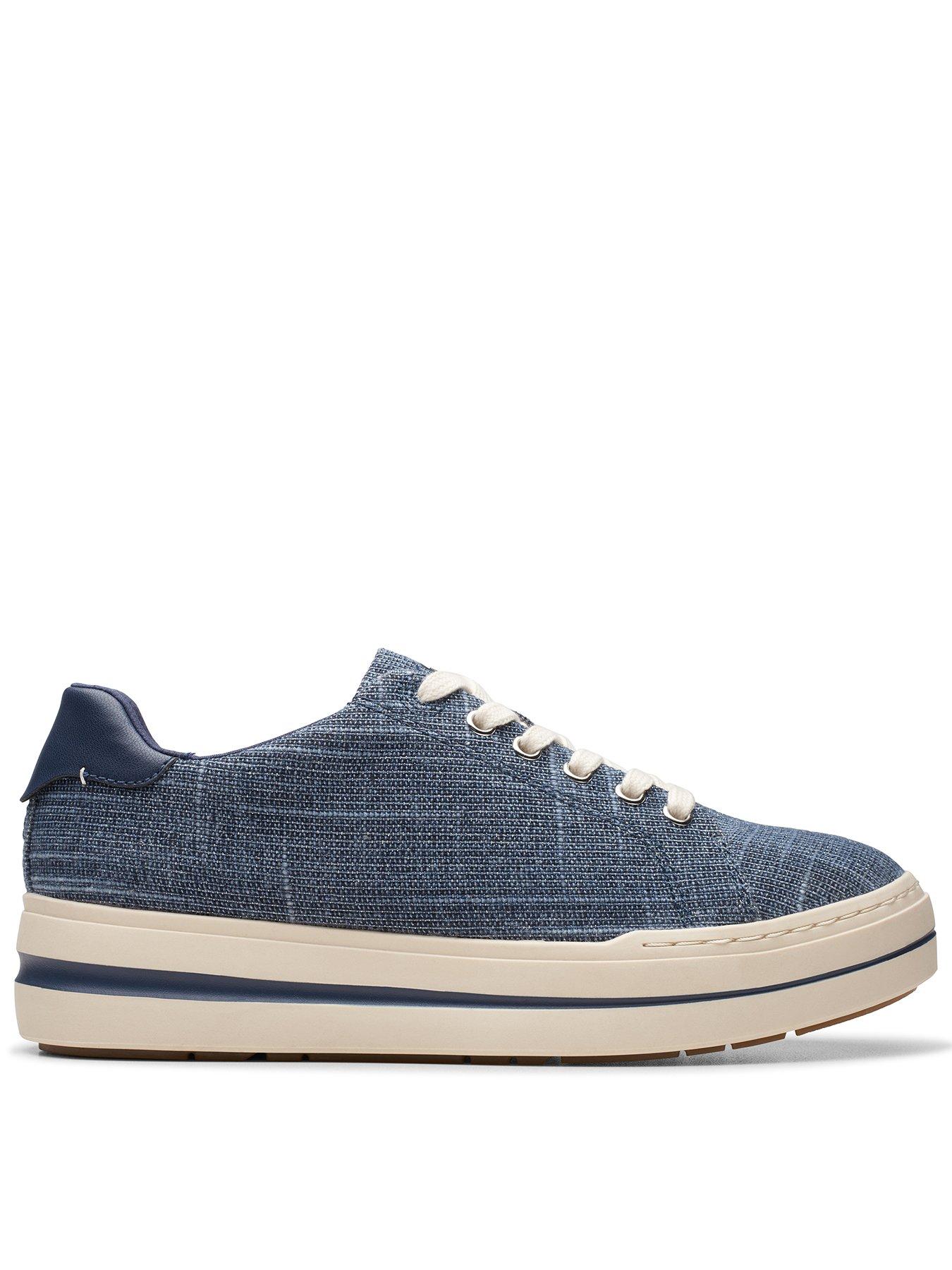 Image 1 of 7 of Clarks Audreigh Sun Textile Trainer - Navy