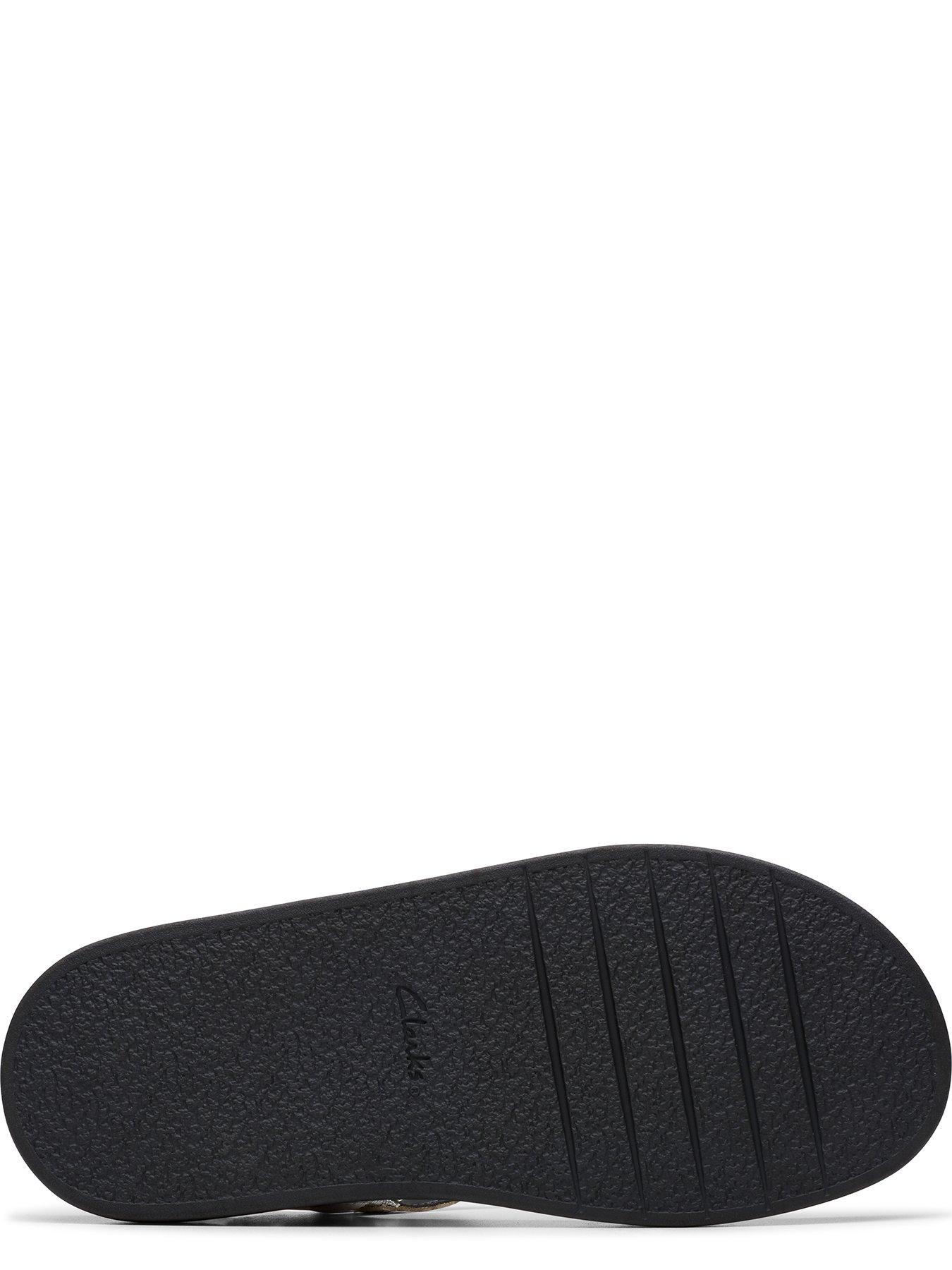 Image 5 of 7 of Clarks Aristella Rose Leather Strappy Flat Sandal - Silver