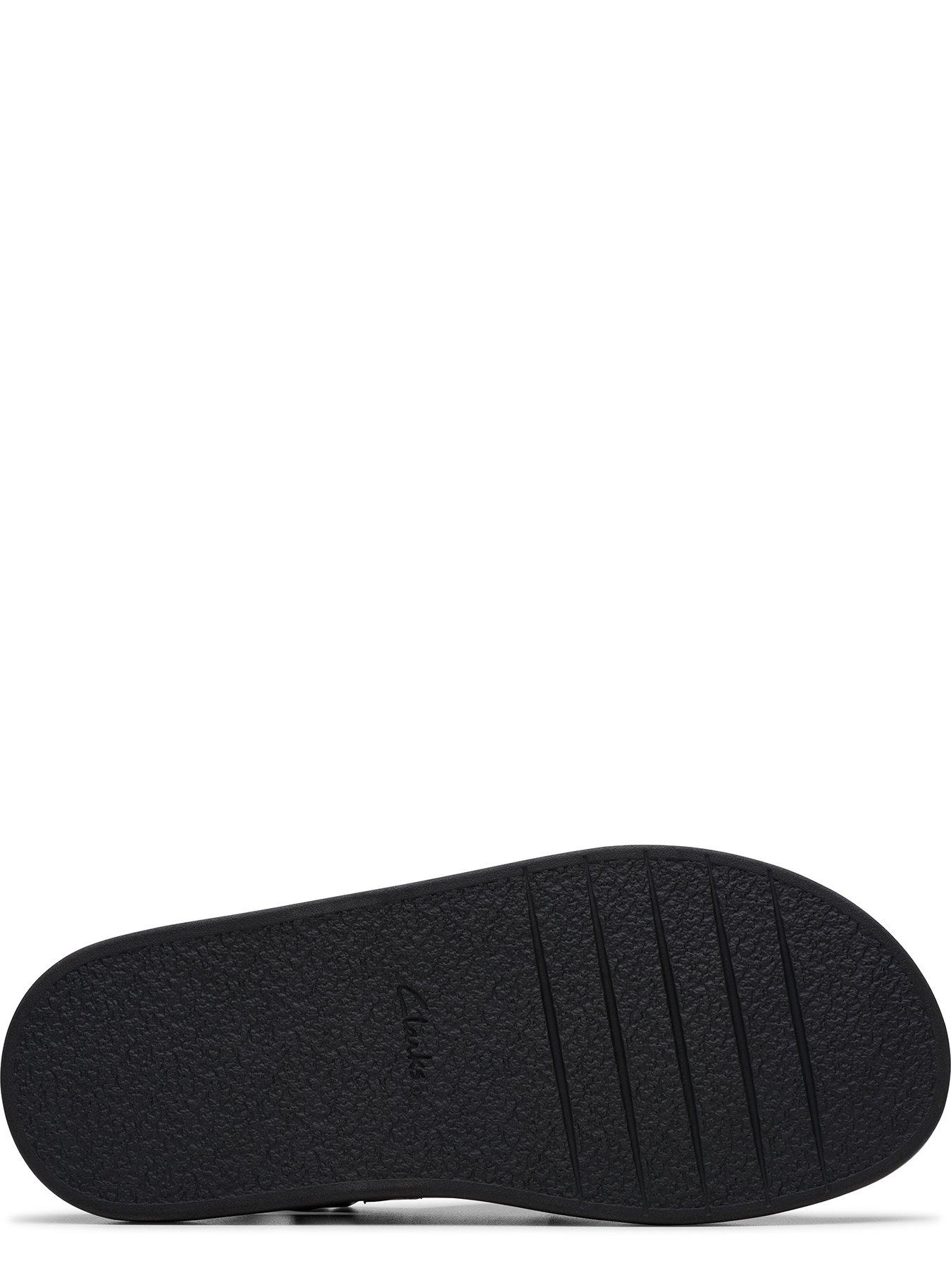 Image 5 of 7 of Clarks Aristella Sun Crossover Leather Flat Sandal - Black