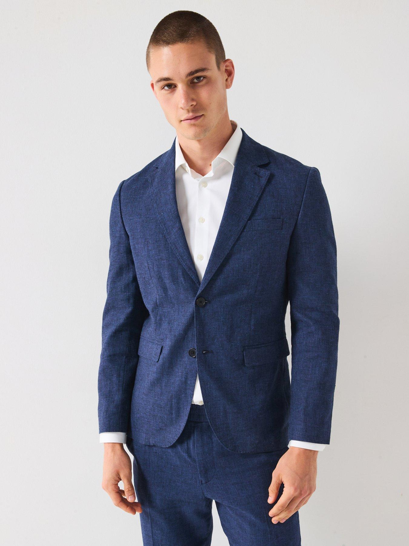 Selected Homme Regular Fit Malik Linen Blazer - Navy