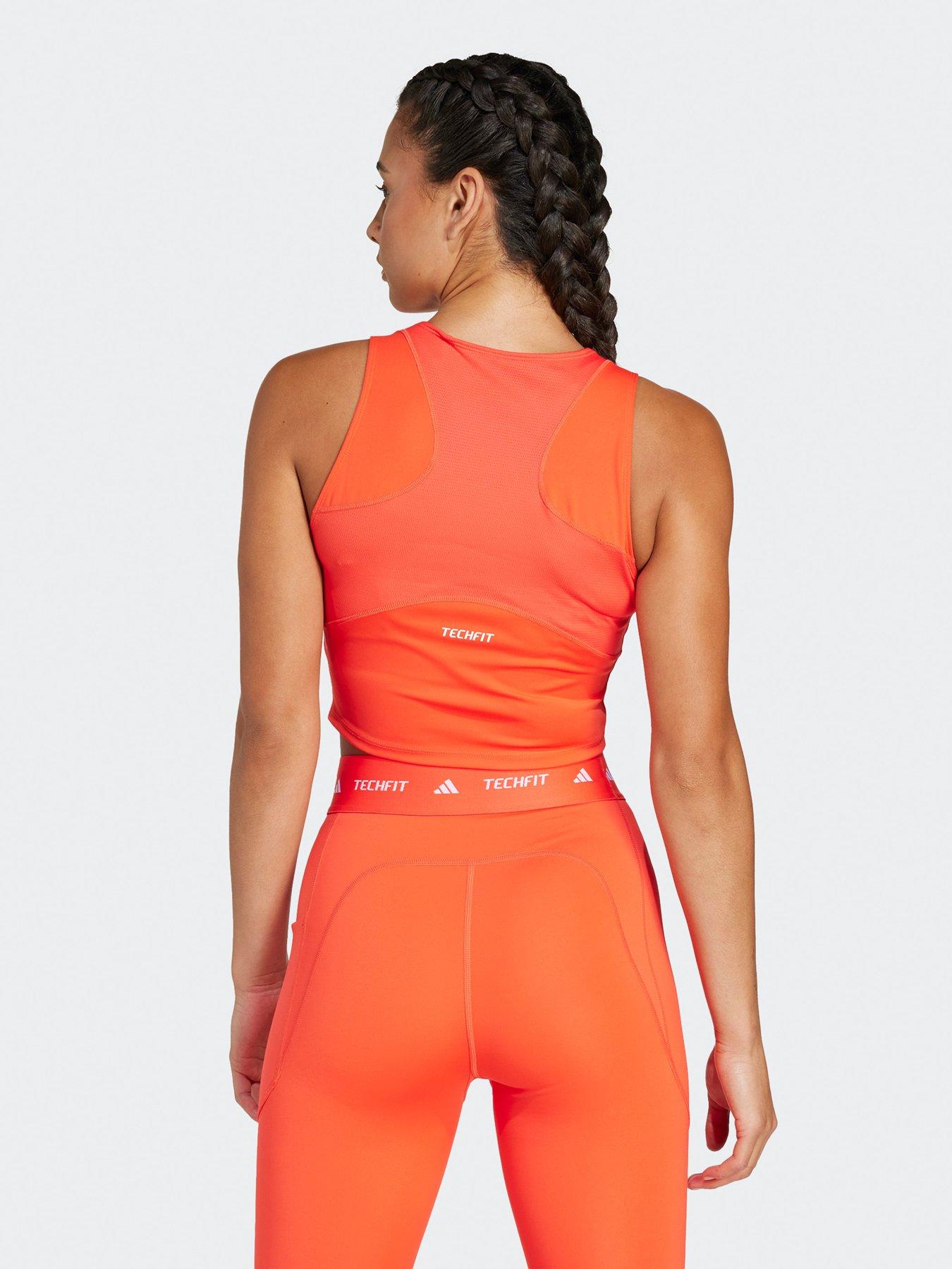 adidas-womens-techfit-cropped-training-tank-top-orangestillFront