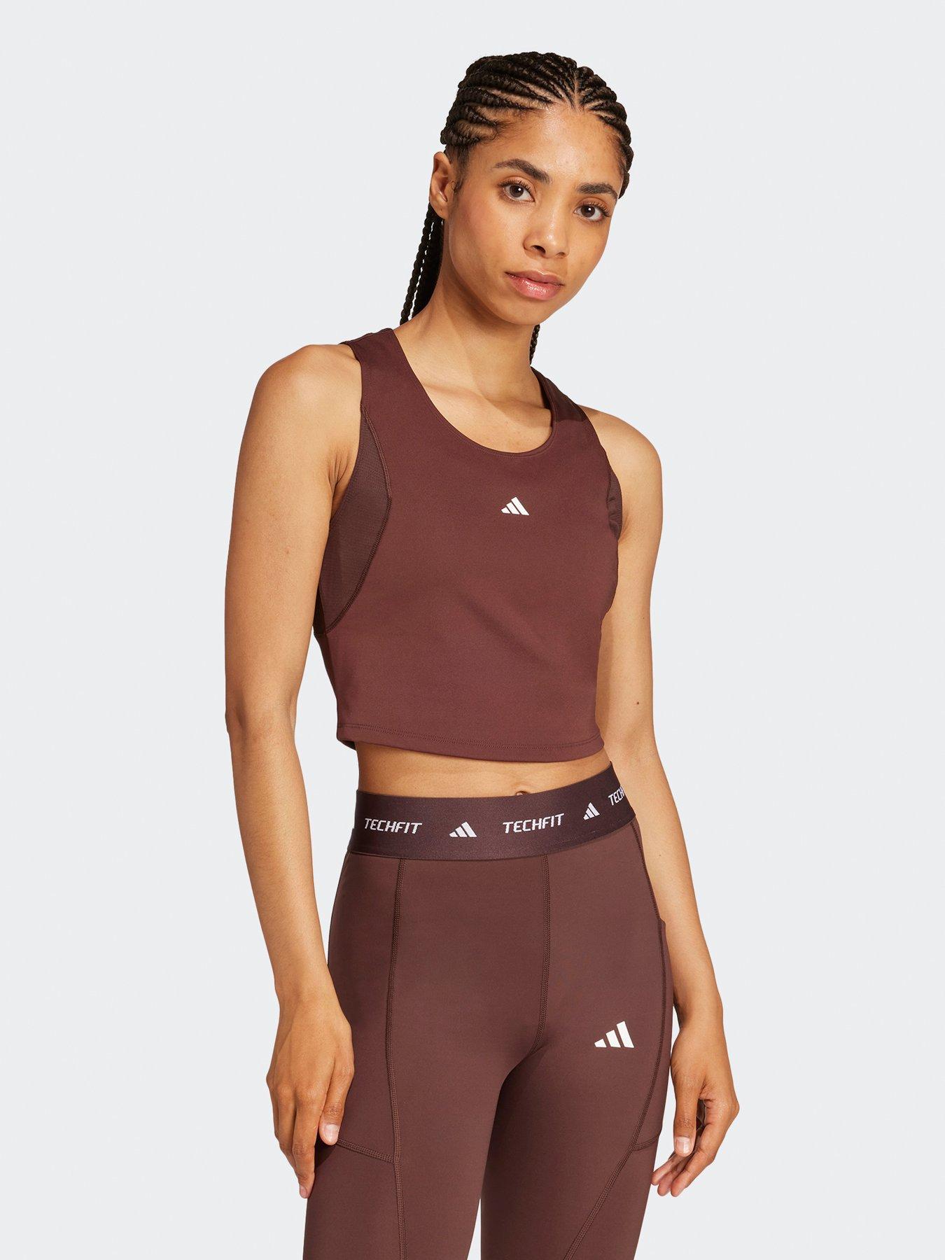 adidas-womens-techfit-cropped-training-tank-top-brown