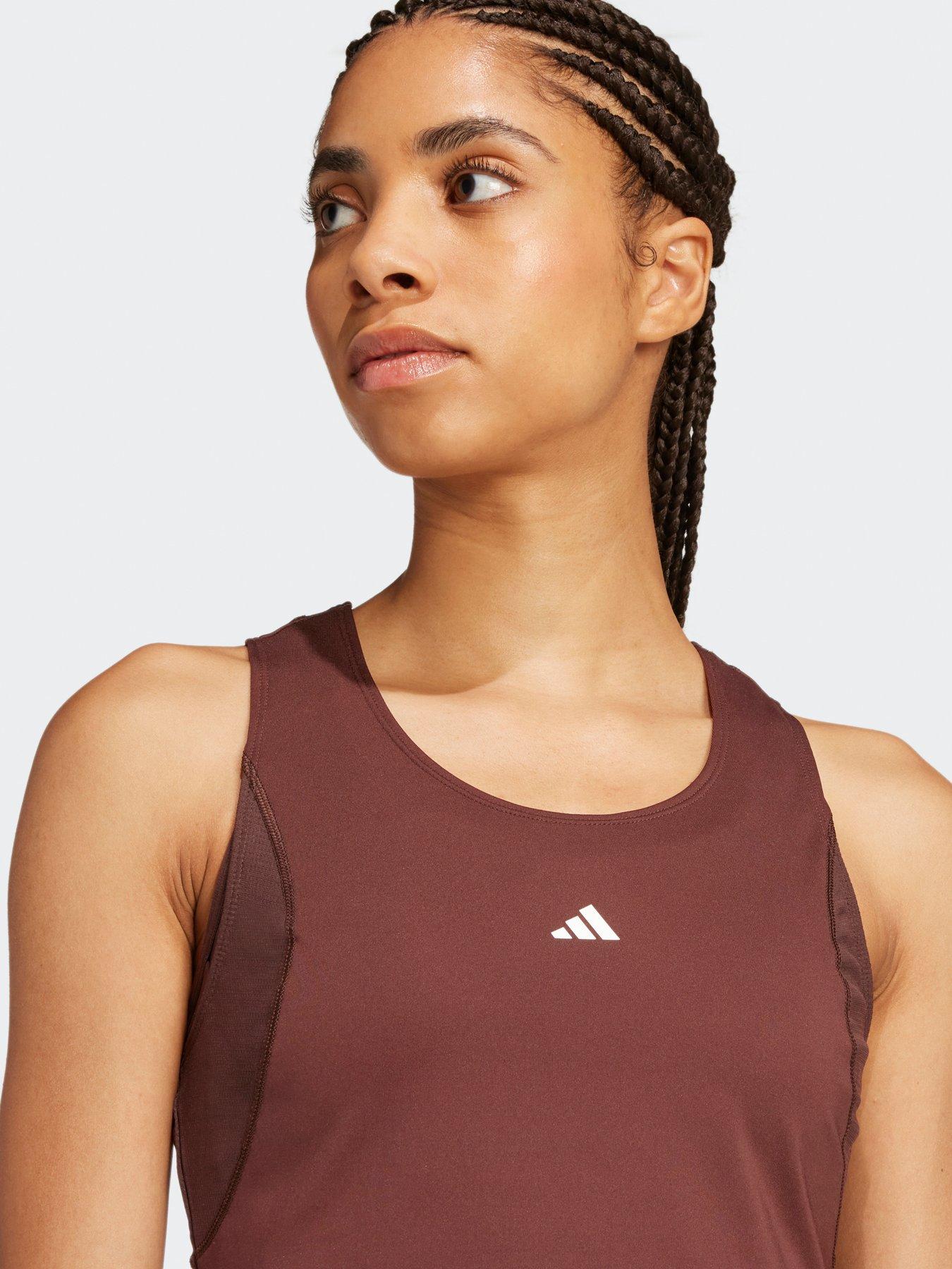 adidas-womens-techfit-cropped-training-tank-top-brownoutfit