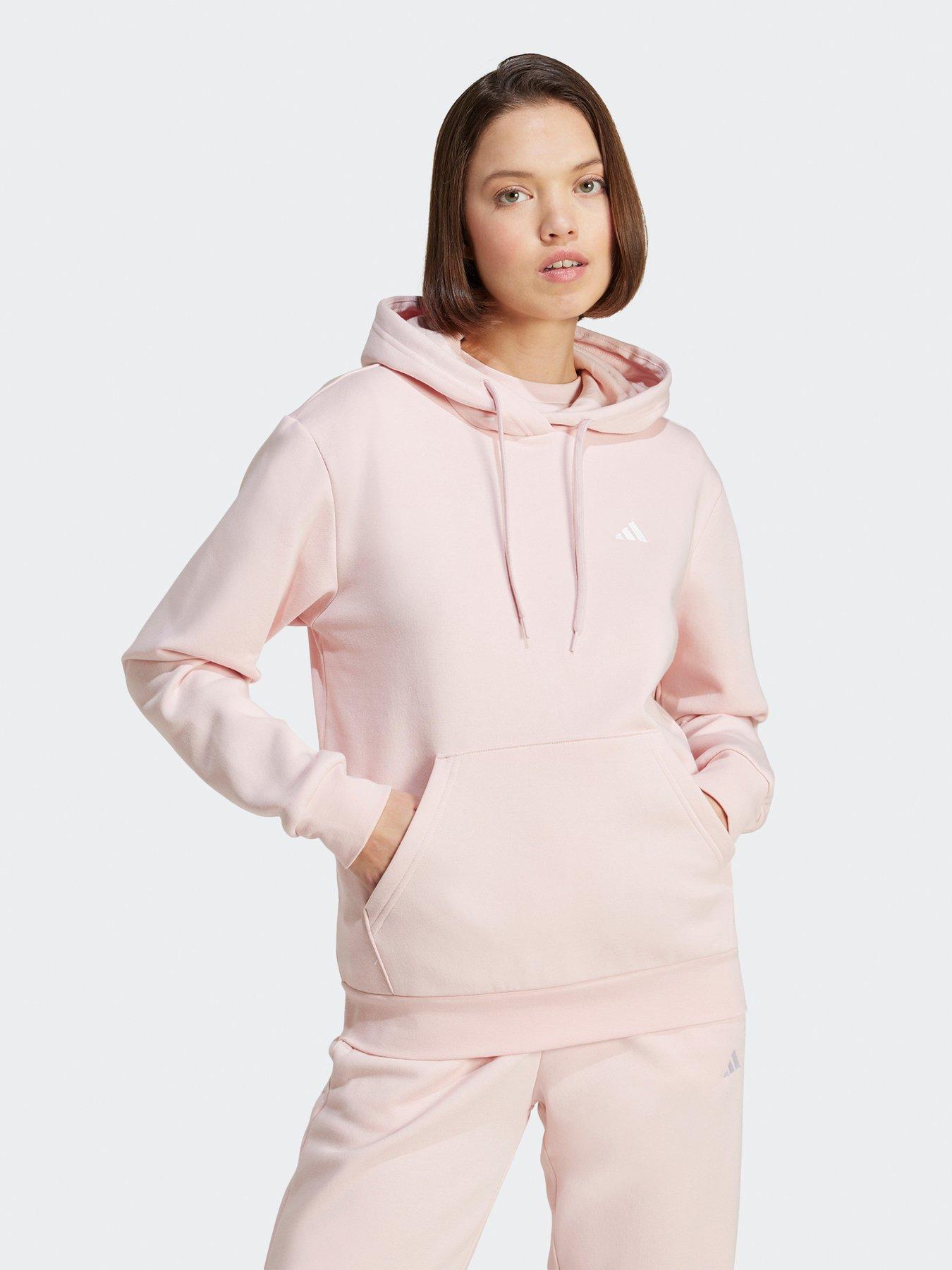 Pink adidas hoodie womens hotsell