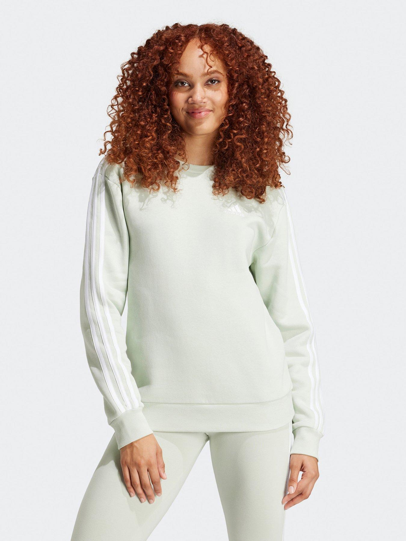 adidas-sportswear-womens-essentials-3-stripes-fleece-sweatshirt-green