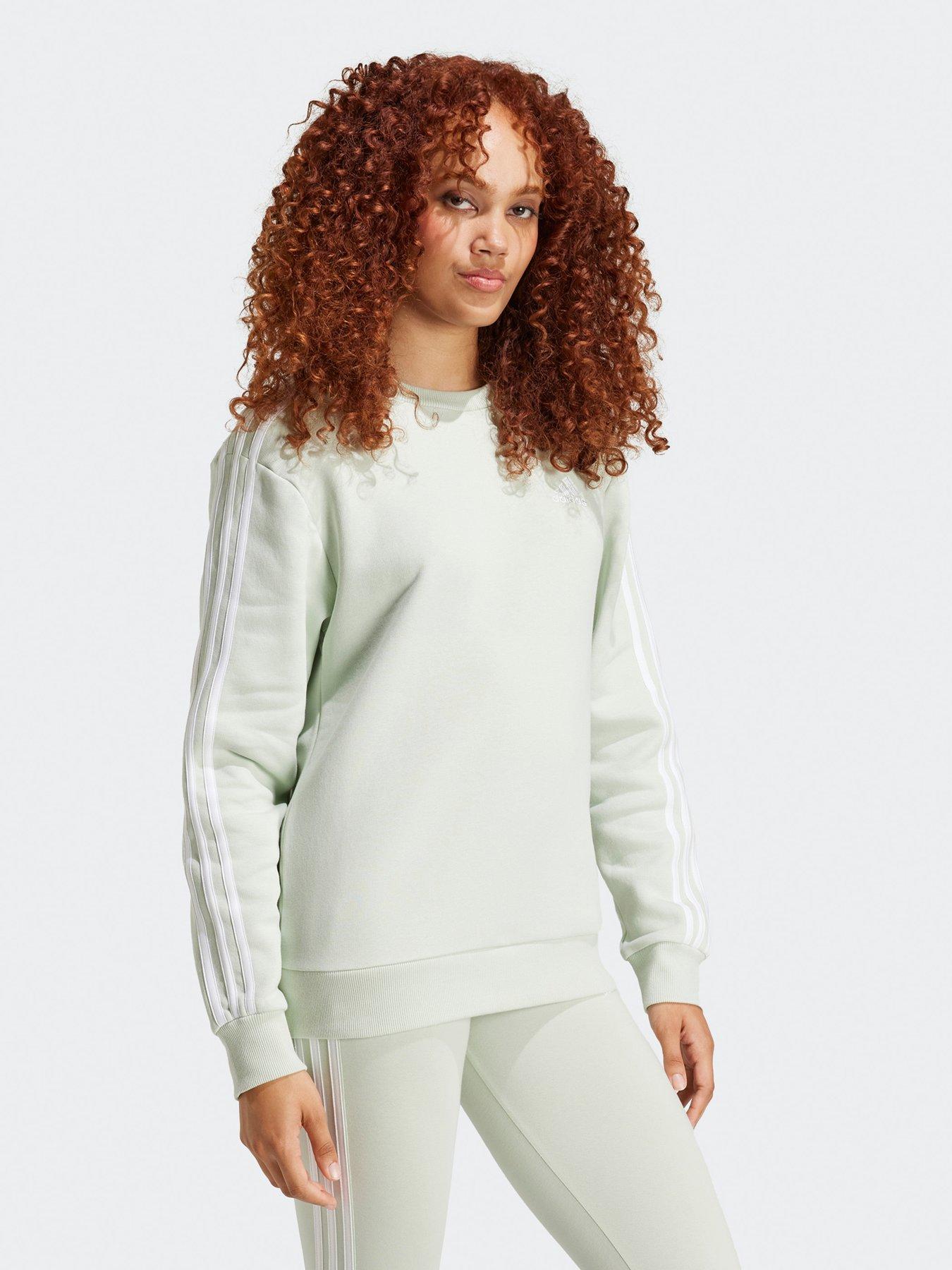 adidas-sportswear-womens-essentials-3-stripes-fleece-sweatshirt-greenback