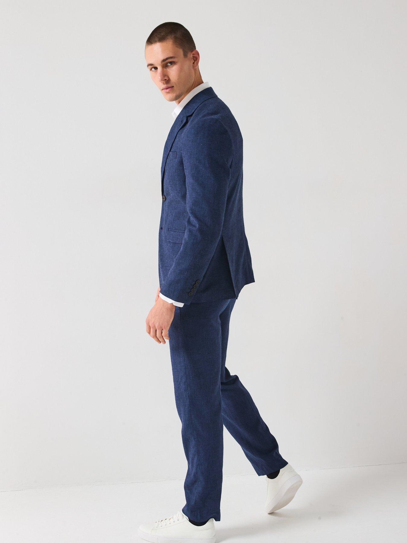Image 5 of 6 of Selected Homme Malik Linen Trousers - Navy