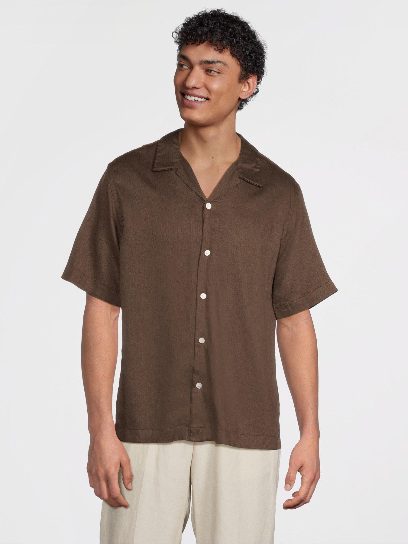 Selected Homme Noa Short Sleeve Resort Shirt - Dark Brown