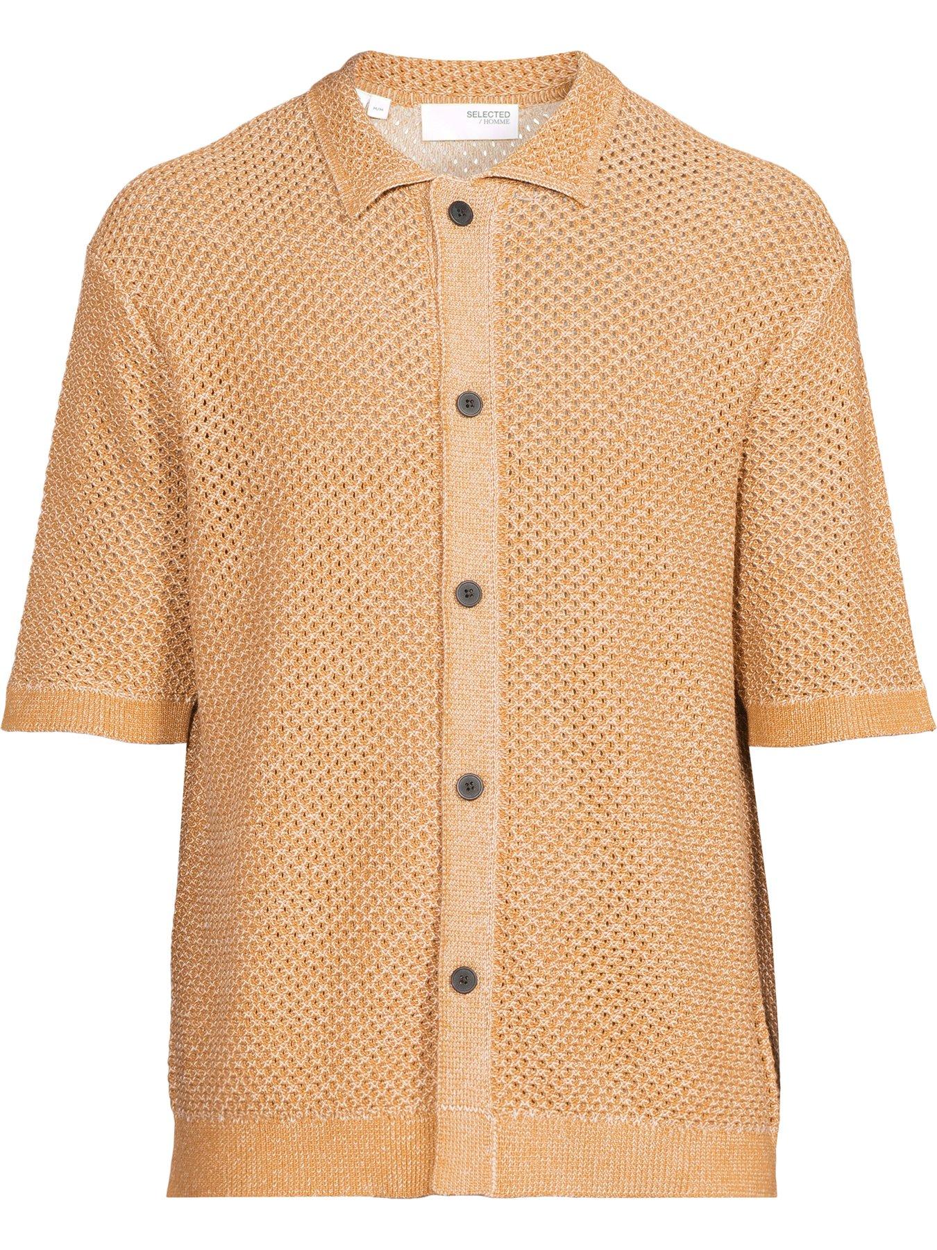 selected-homme-ginger-short-sleeve-relaxed-fit-knitted-polo-cardigan-light-browndetail