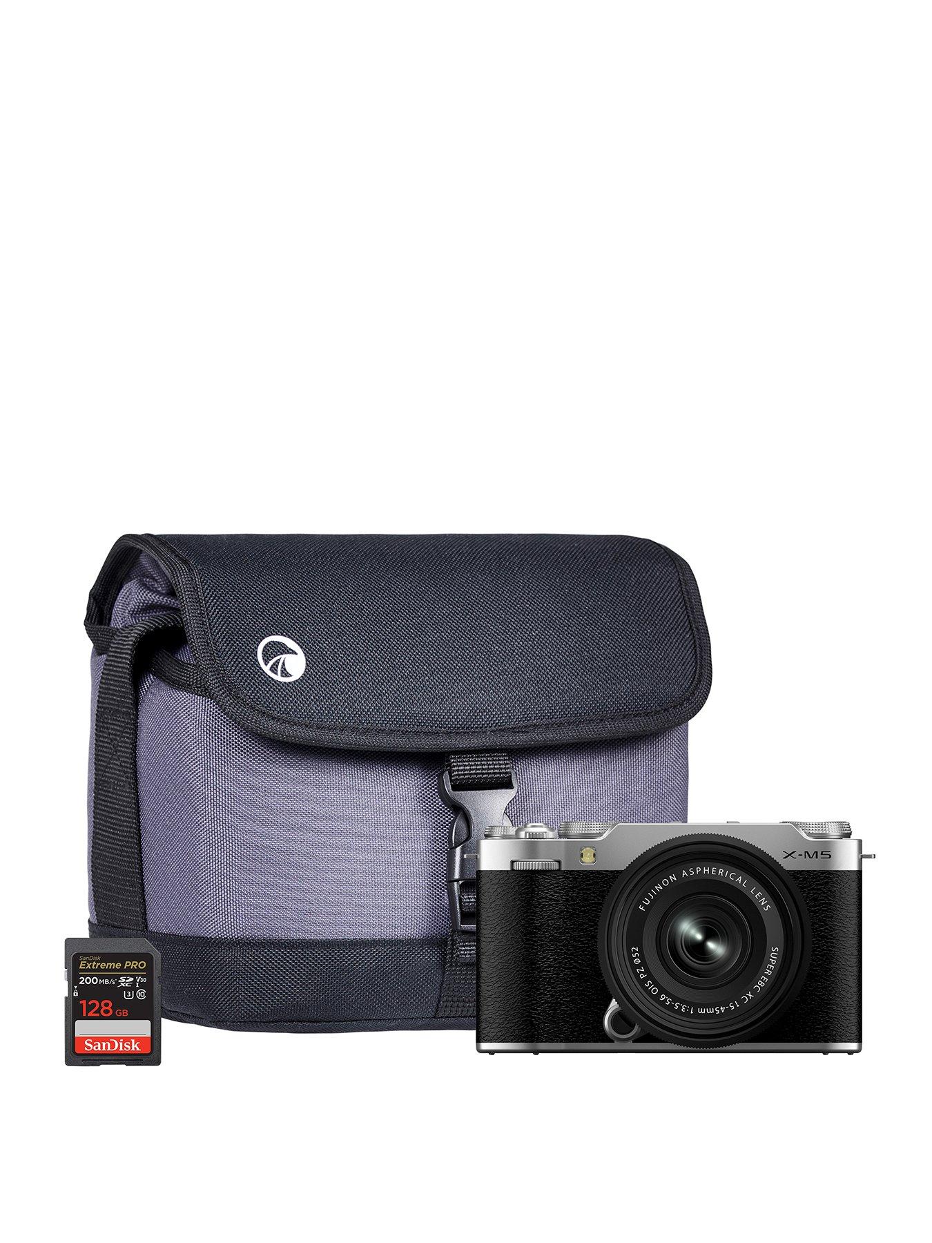 Image of Fujifilm X-M5 Camera Kit inc XC 15-45mm Lens, Sandisk 128GB Extreme Pro SDXC Card and System Bag - Silver