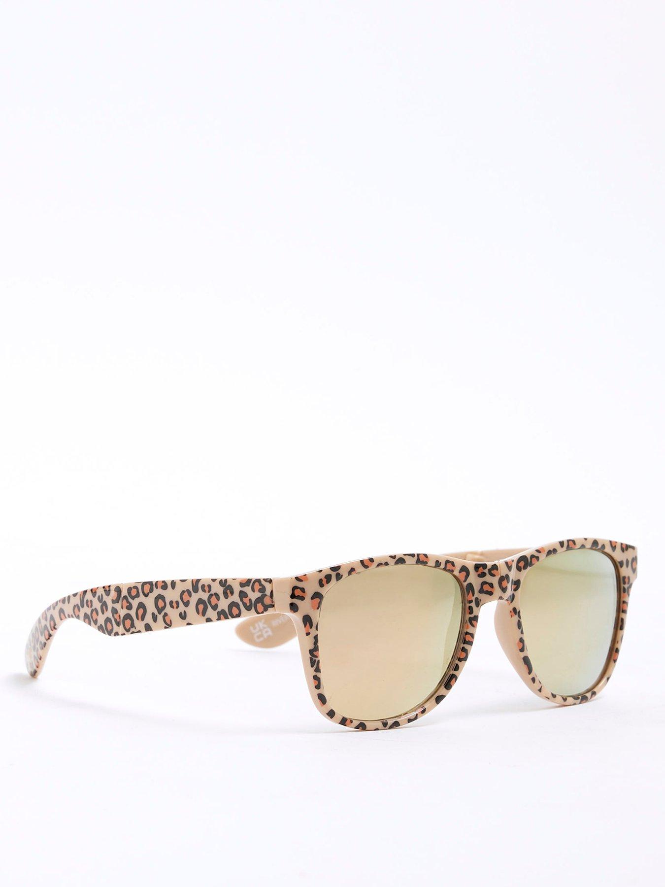 Image 1 of 4 of River Island Girls Foldable&nbsp;Sunglasses - Leopard Brown