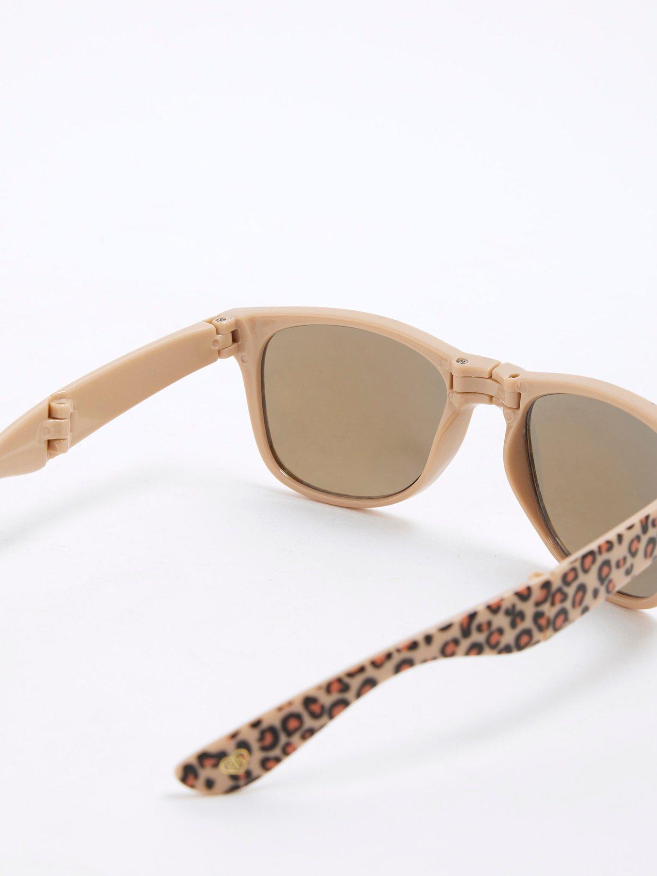 Image 4 of 4 of River Island Girls Foldable&nbsp;Sunglasses - Leopard Brown