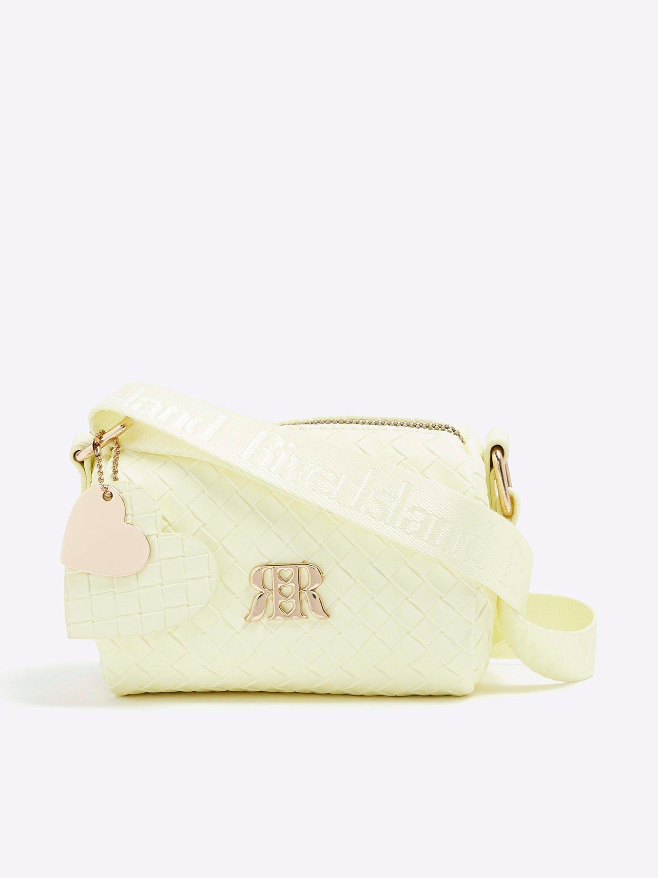 Image of River Island Girls Weave Cross-Body Bag - Yellow