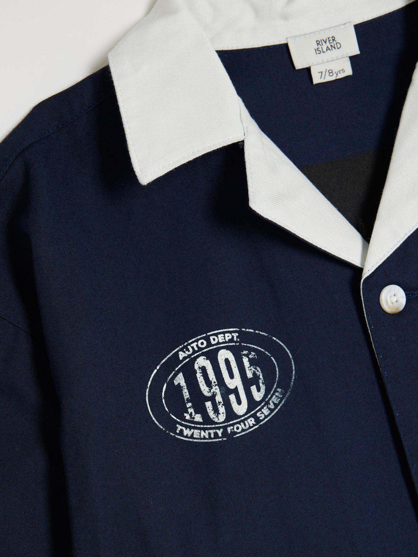 Image 4 of 4 of River Island Boys Embroidery Eagle Shirt - Navy