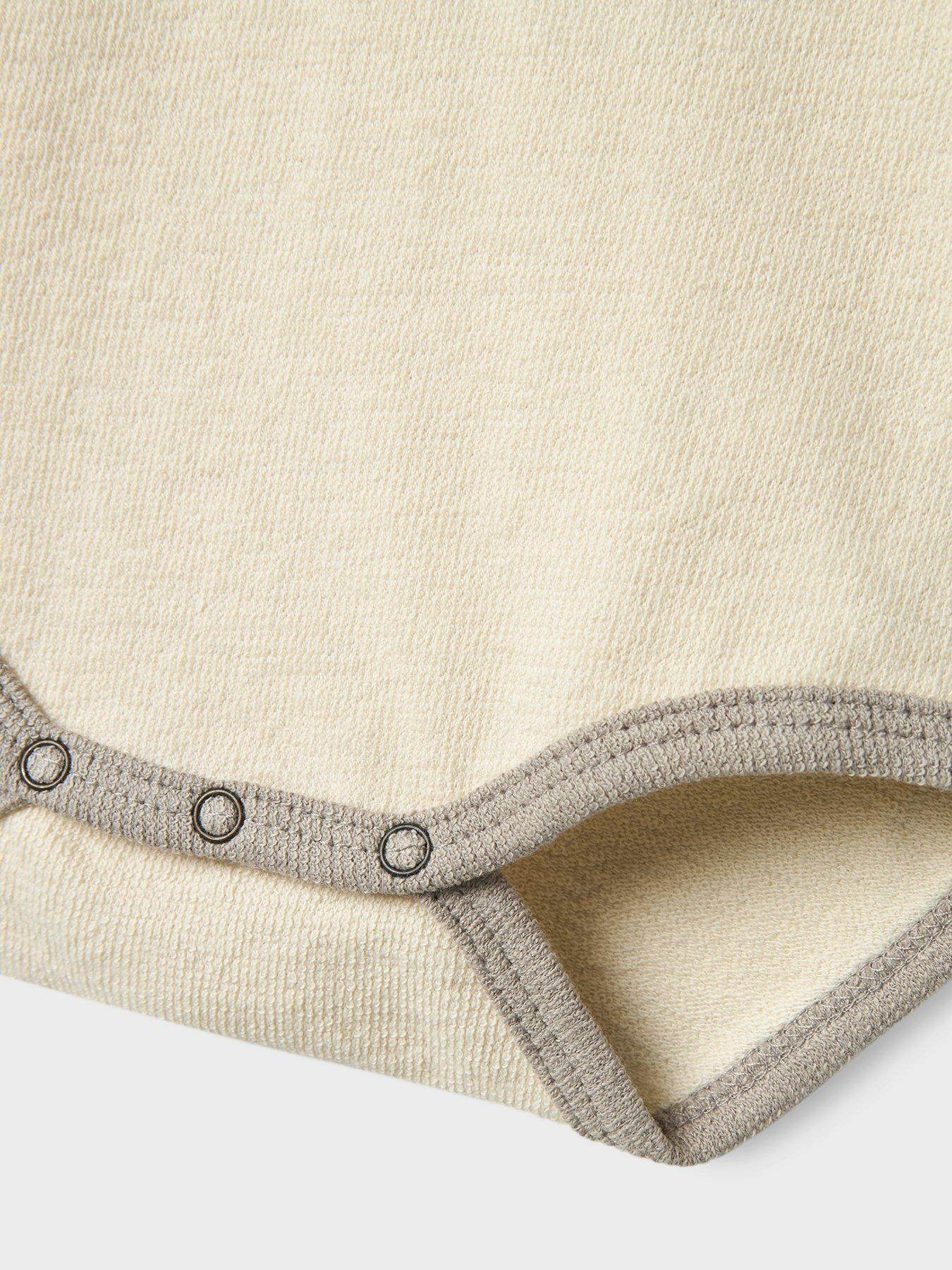 Image 3 of 3 of Lil Atelier Baby Boys Contrast Short Sleeve Bodysuit - Turtledove Vapor Blue