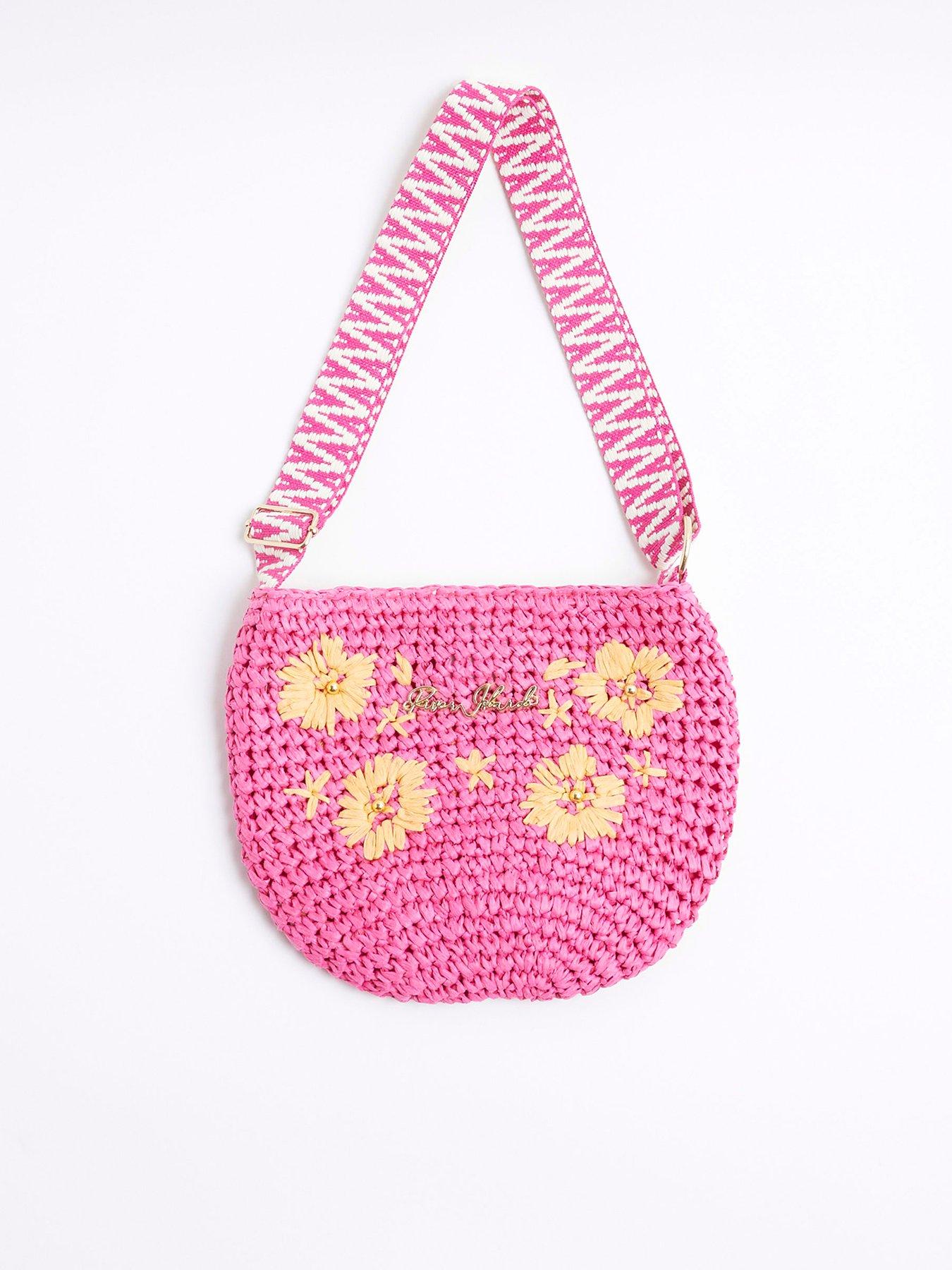 river-island-girls-raffia-cross-body-bag-pink