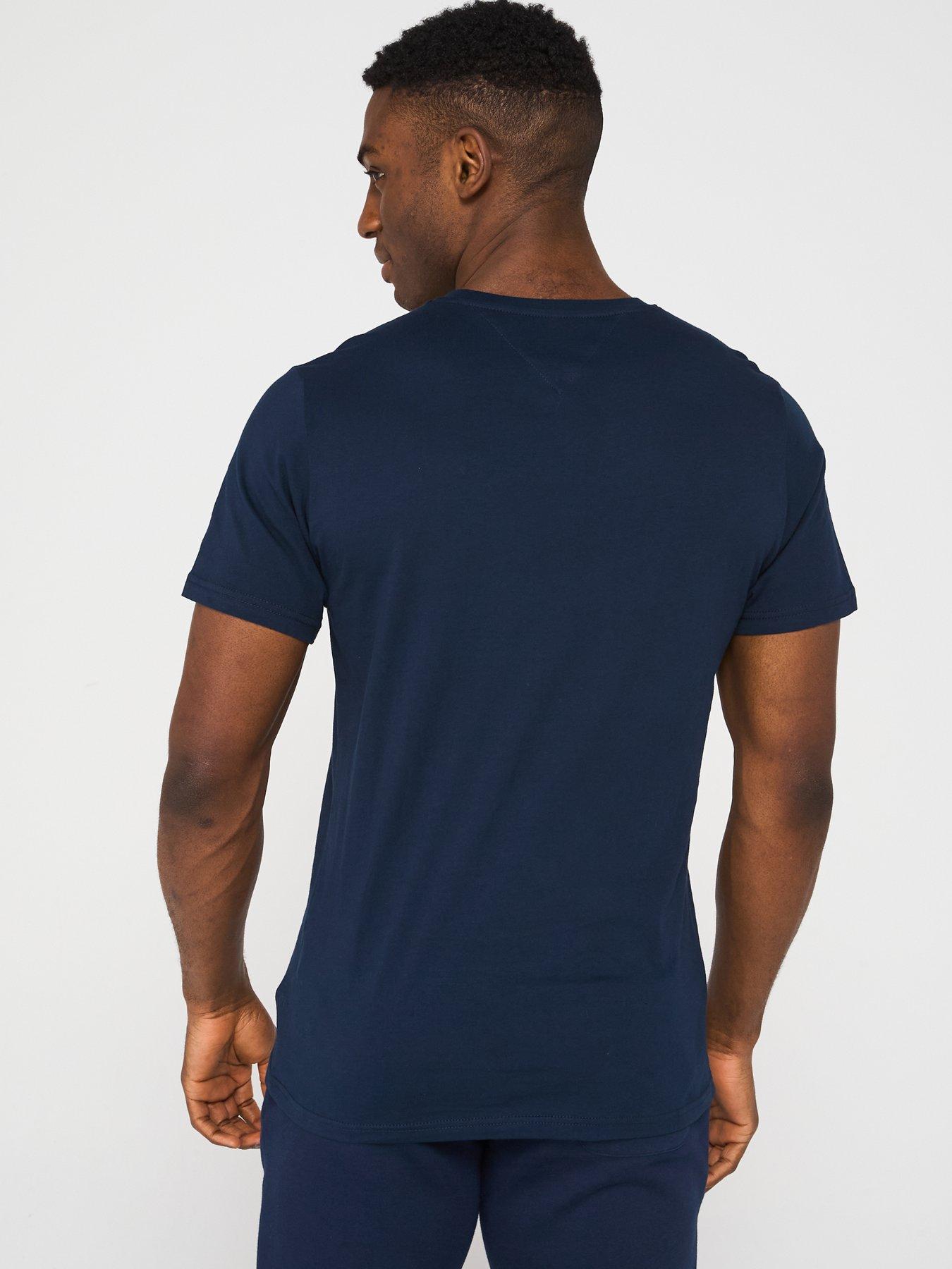 Image 2 of 4 of Tommy Jeans Slim Essential Flag T-Shirt - Navy