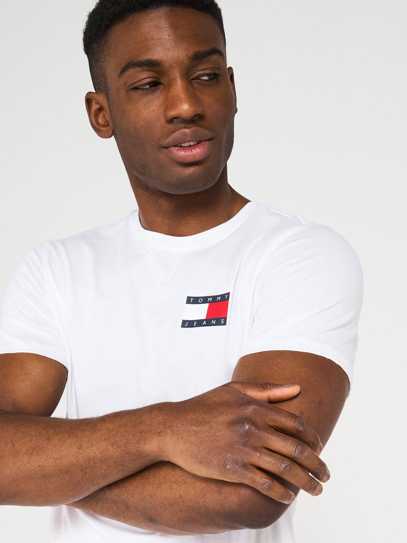 Image 5 of 5 of Tommy Jeans Slim Essential Flag T-Shirt - White