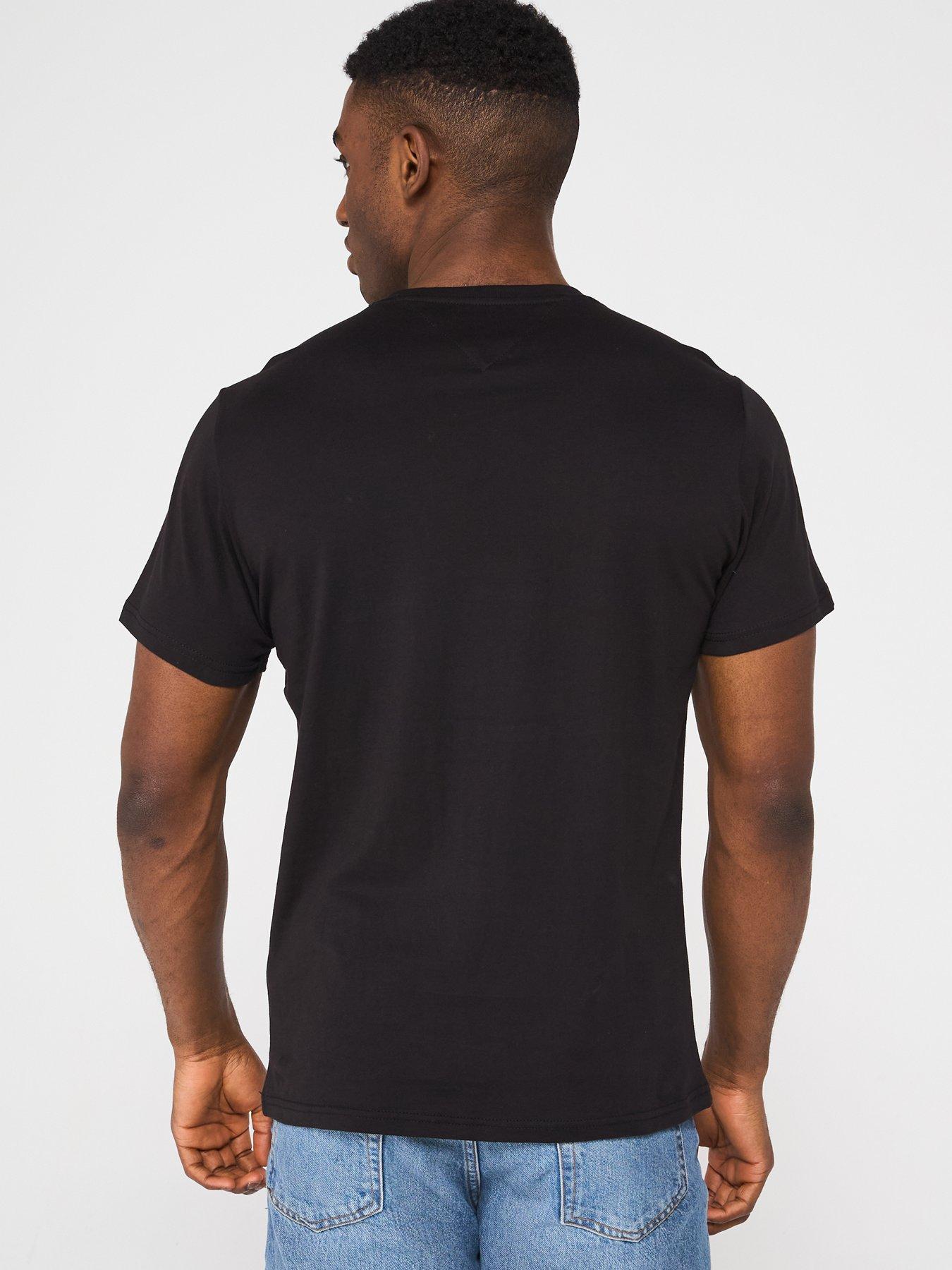 Image 2 of 4 of Tommy Jeans Slim Essential Flag T-Shirt - Black