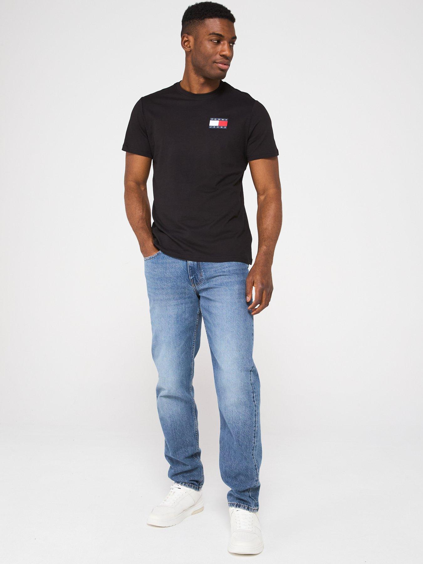 Image 3 of 4 of Tommy Jeans Slim Essential Flag T-Shirt - Black