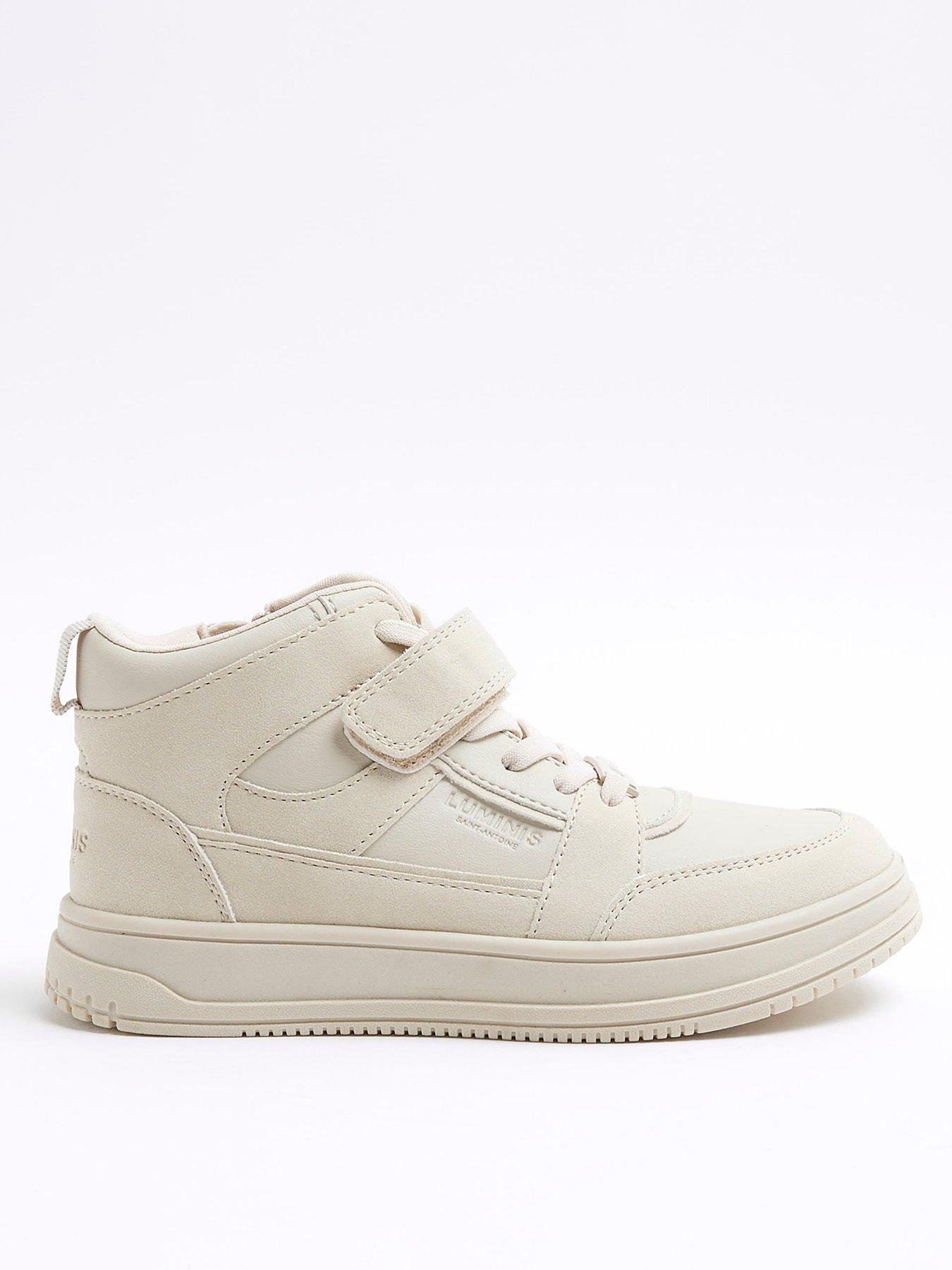 Image of River Island Boys Hi Top Trainers - Beige