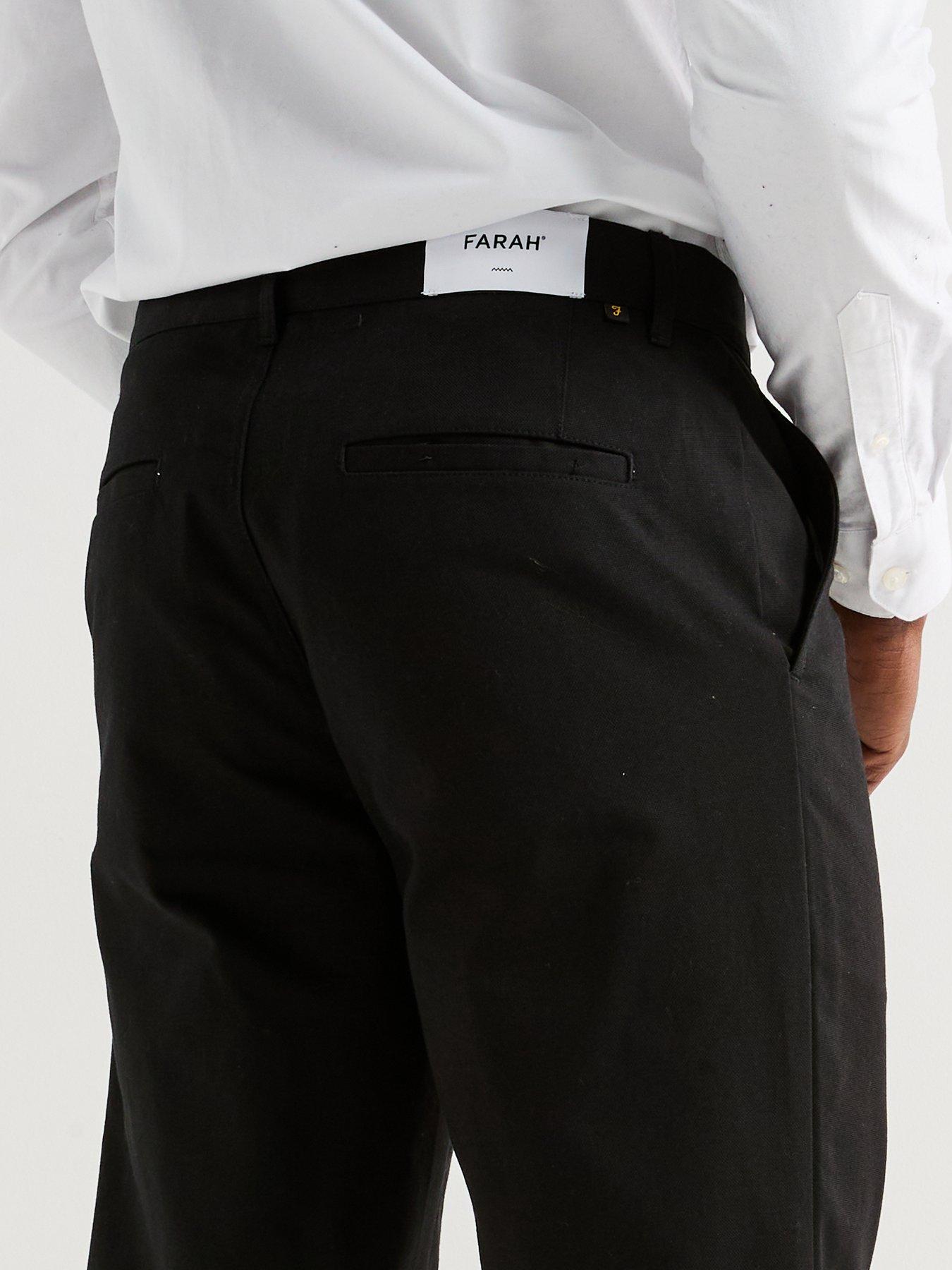 Image 4 of 4 of Farah Norwood Hopsack Regular Fit Chinos - Black