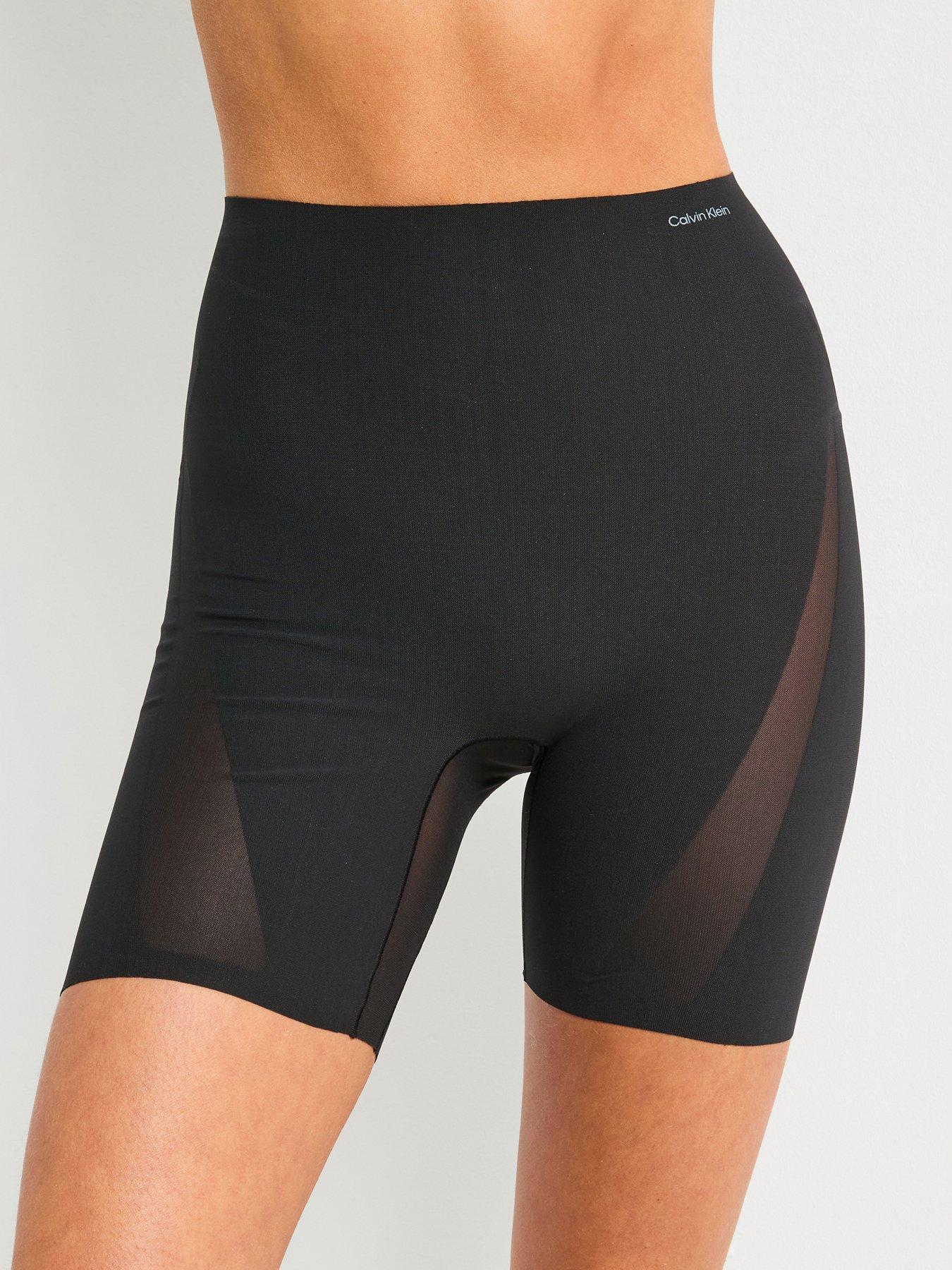 Image 1 of 6 of Calvin Klein Stay Put Mesh Sculpt Firm Thigh Slimmer Short - Black