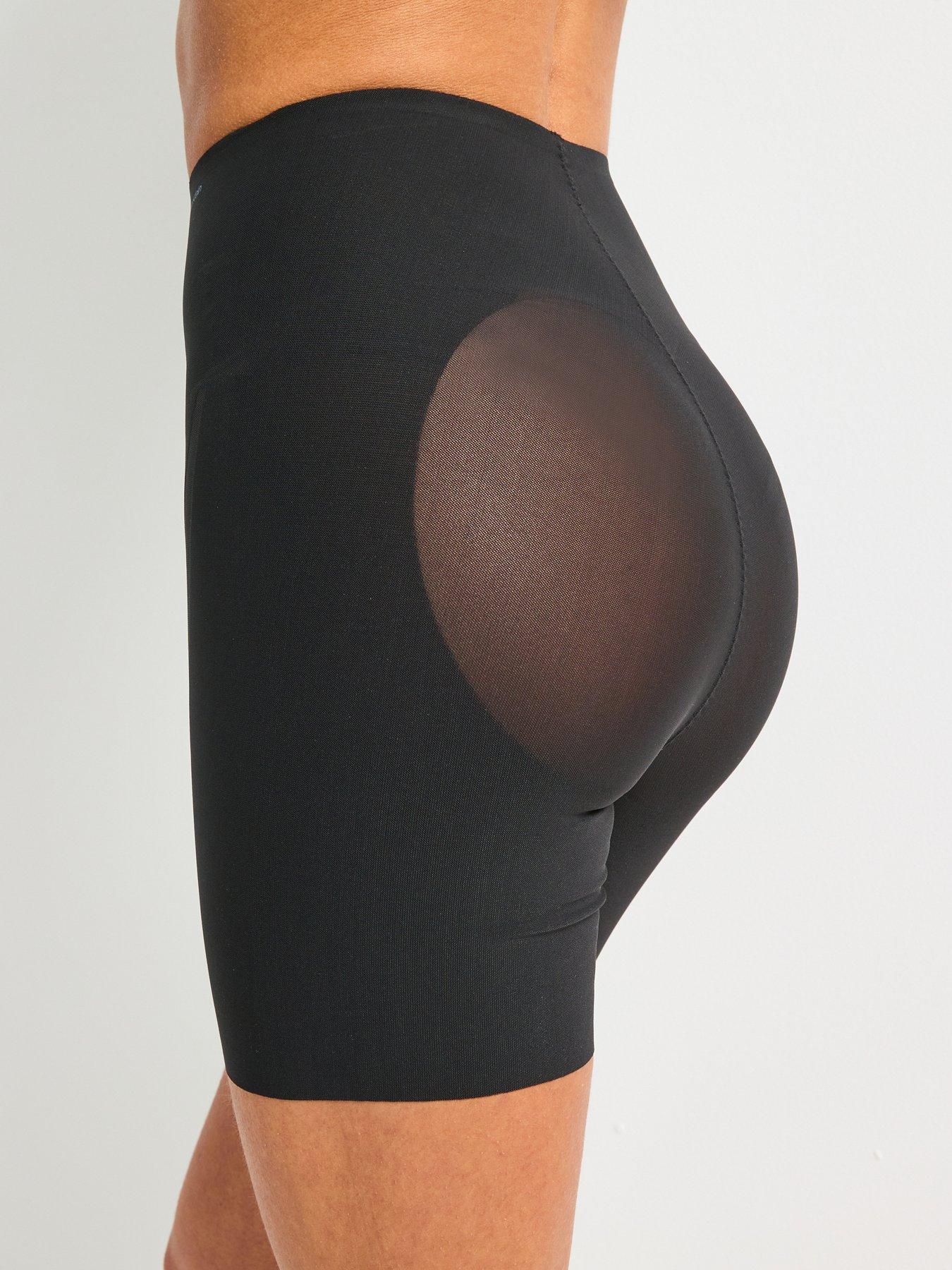 Image 2 of 6 of Calvin Klein Stay Put Mesh Sculpt Firm Thigh Slimmer Short - Black