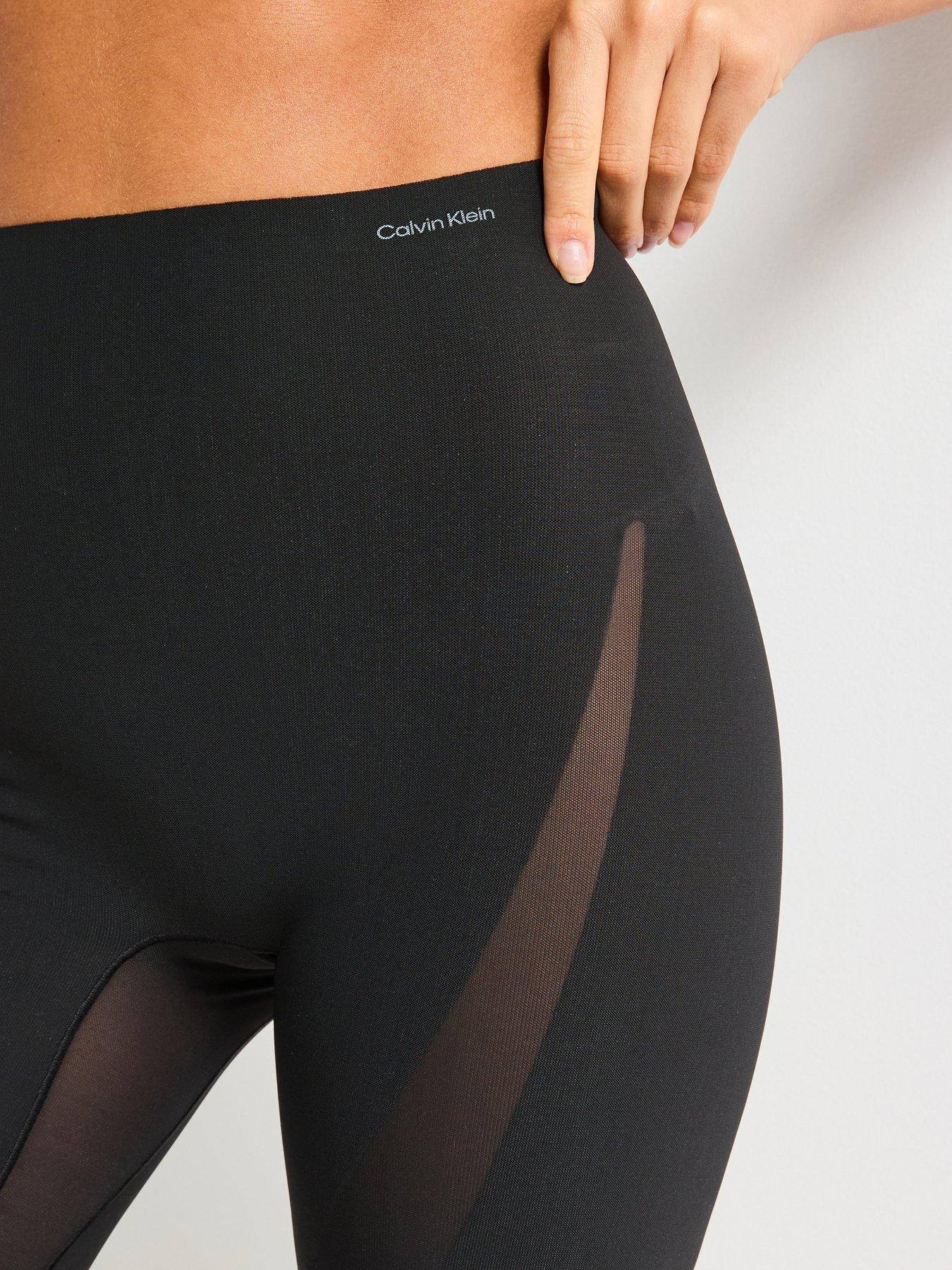 Image 4 of 6 of Calvin Klein Stay Put Mesh Sculpt Firm Thigh Slimmer Short - Black