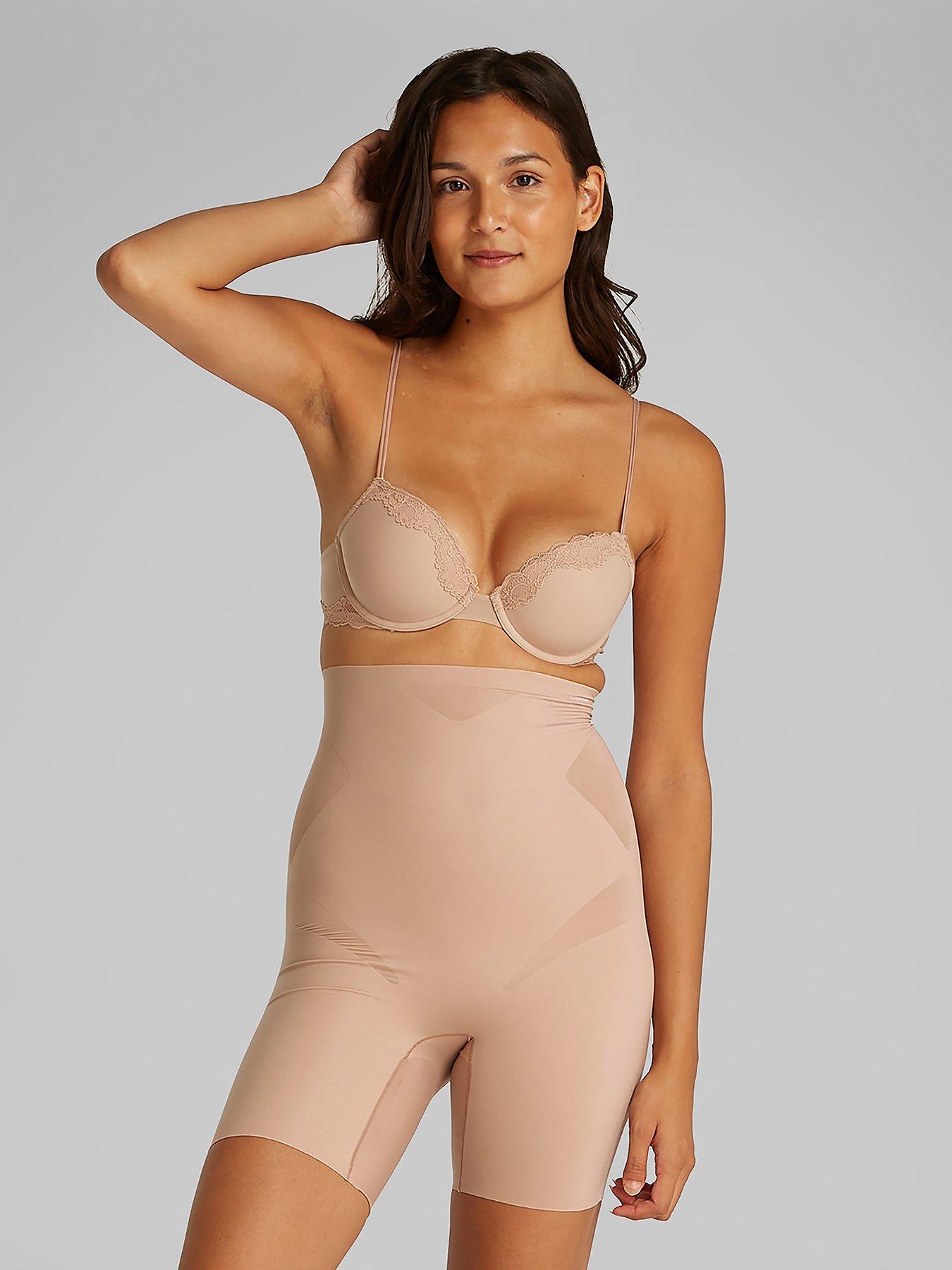 Calvin Klein Stay Put Stretch High Waisted Sculpted Shapewear Shorts - Beige