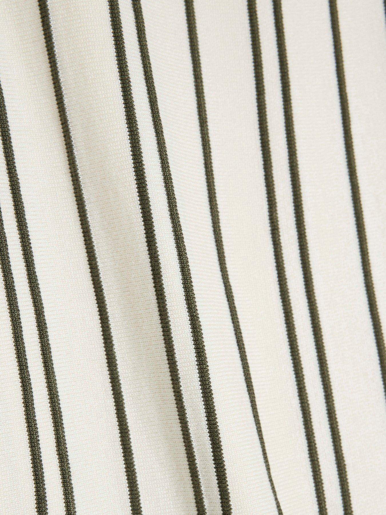 Image 3 of 4 of River Island Boys Vertical Stripe Polo Knitted Shirt - Cream