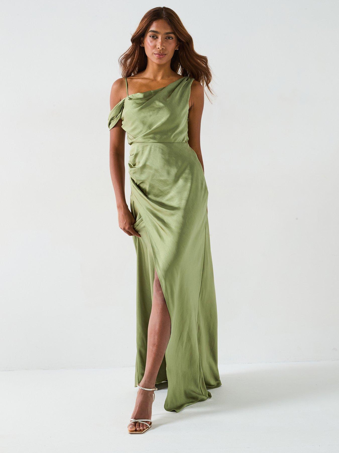 slim fit dress slacks Cowl Front Satin Bridesmaid Dress main image 1