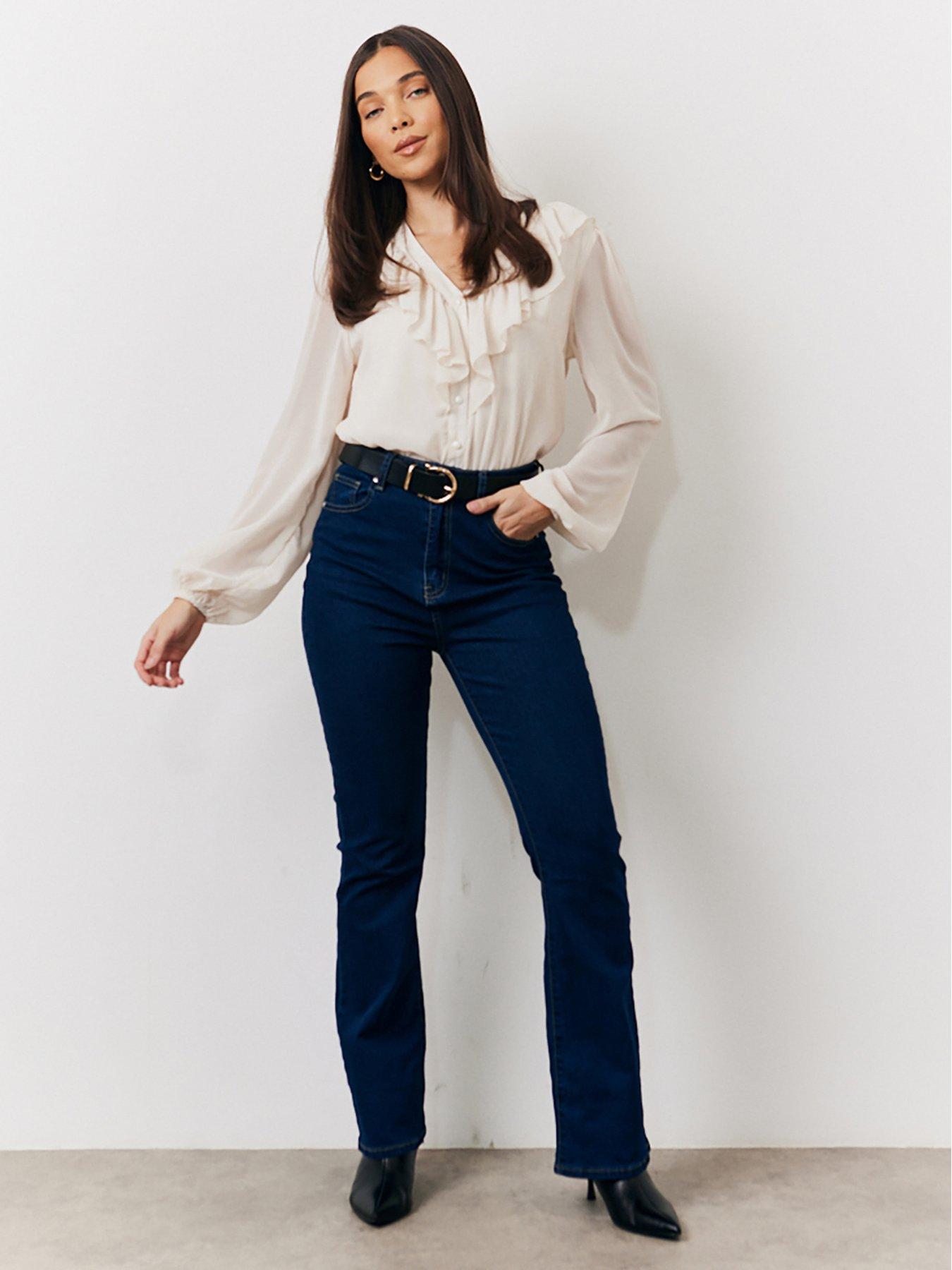 Image 3 of 4 of In The Style Button Frill Bodysuit - Cream