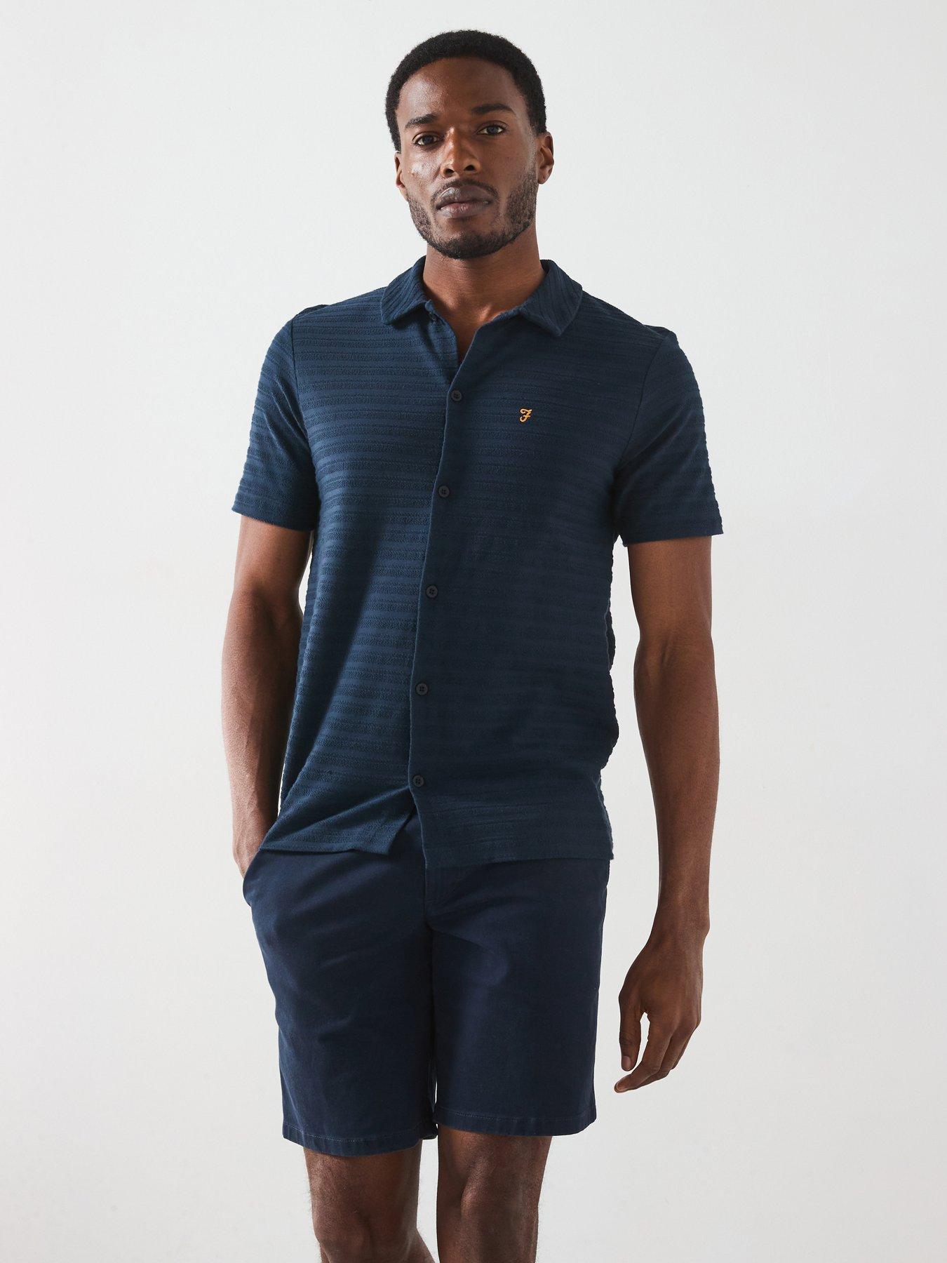 Farah Massey Short Sleeve Regular Fit Polo Shirt - Navy