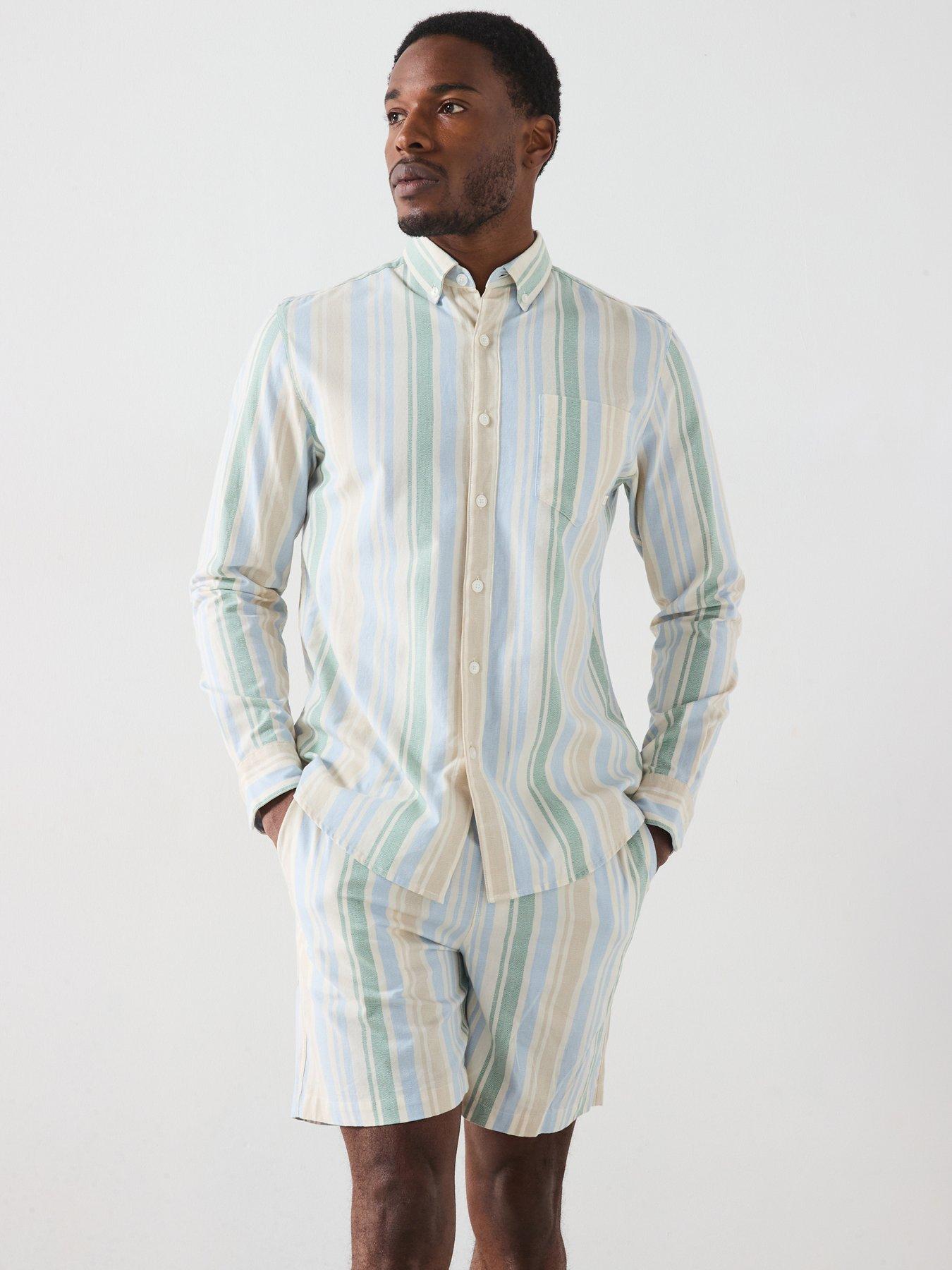 Image 1 of 6 of Farah Steen Long Sleeve Striped Casual Fit Shirt - Multi