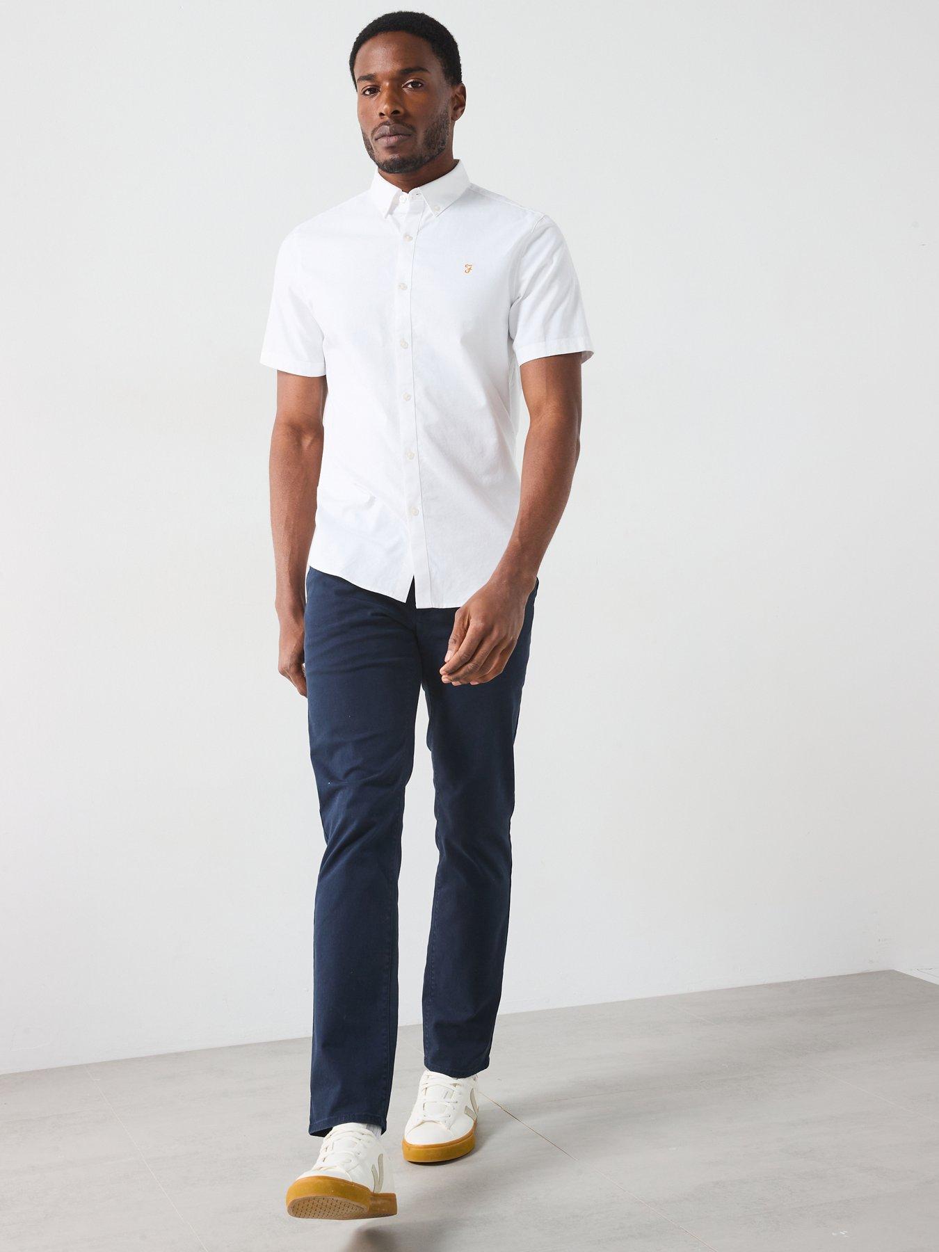 Image 3 of 5 of Farah Brewer Short Sleeve Slim Fit Shirt - White