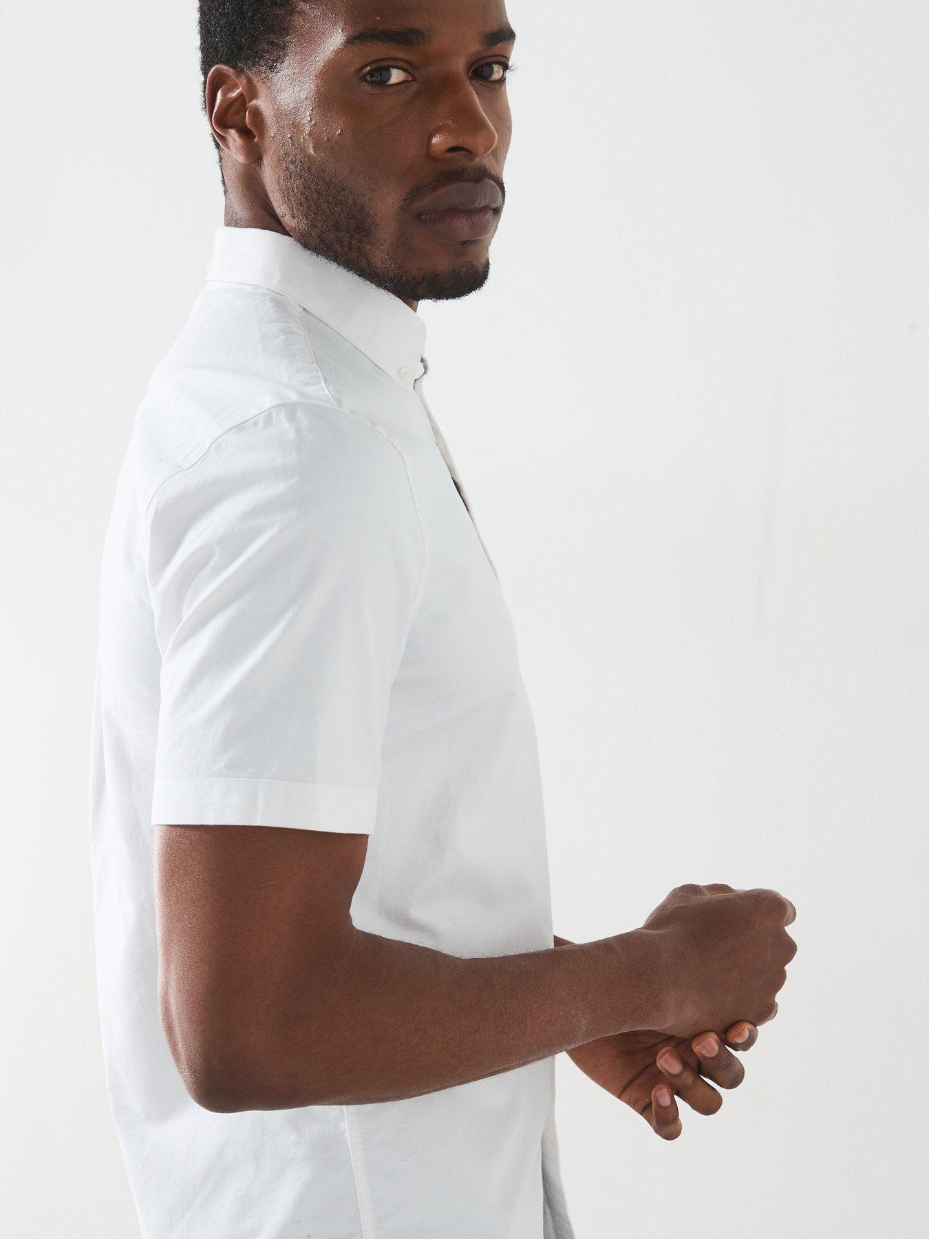 Image 5 of 5 of Farah Brewer Short Sleeve Slim Fit Shirt - White
