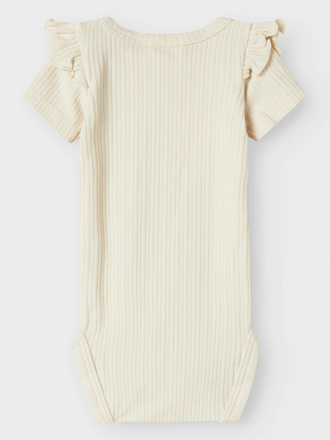 Image 2 of 3 of Lil Atelier Baby Girls Short Sleeve Bodysuit - Turtledove