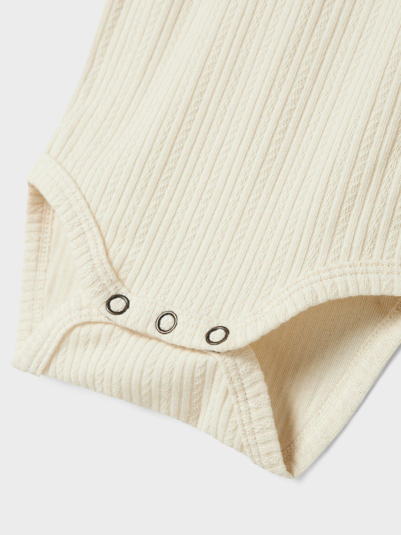 Image 3 of 3 of Lil Atelier Baby Girls Short Sleeve Bodysuit - Turtledove