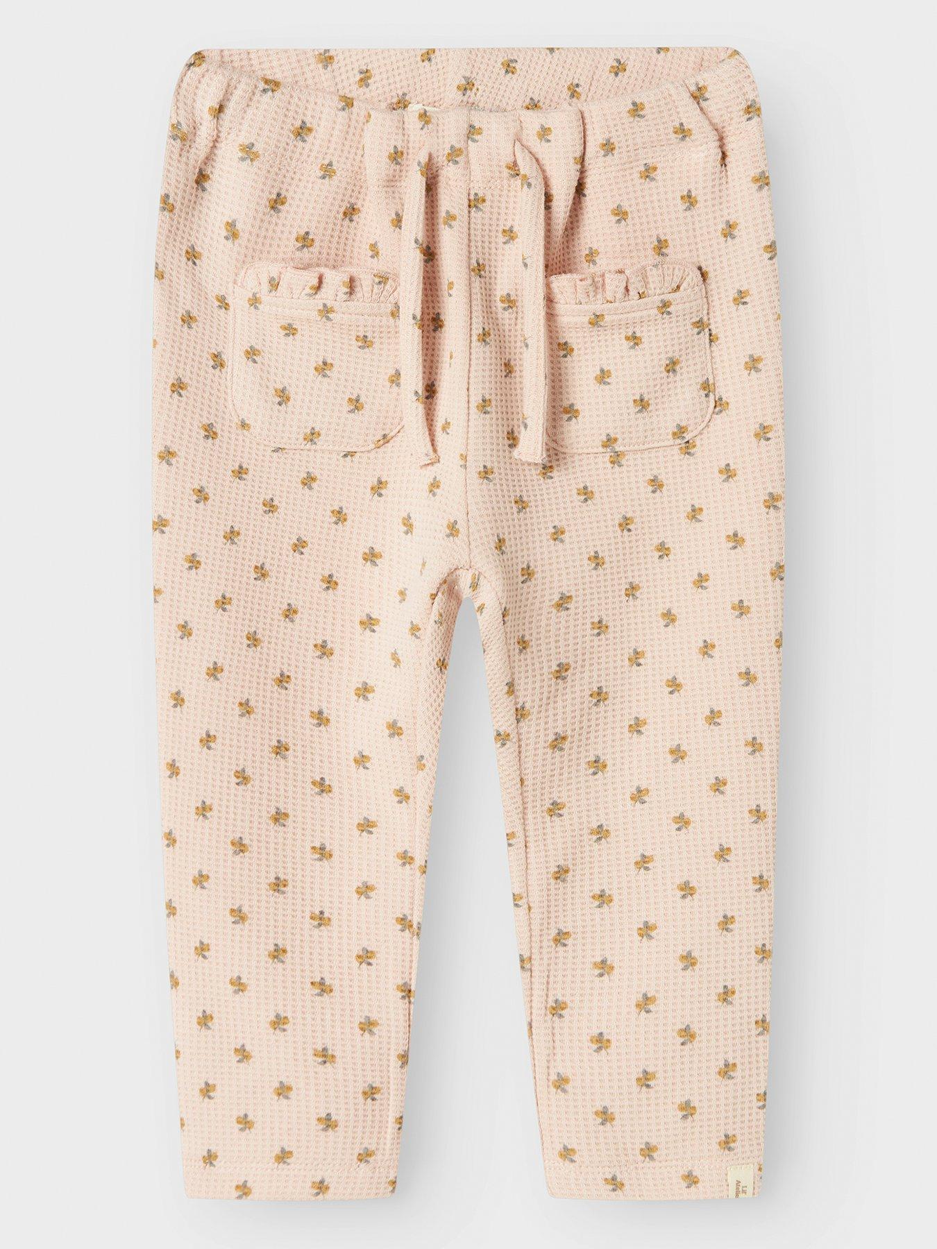 undefined Baby Girls Printed Trousers - Peach Whip