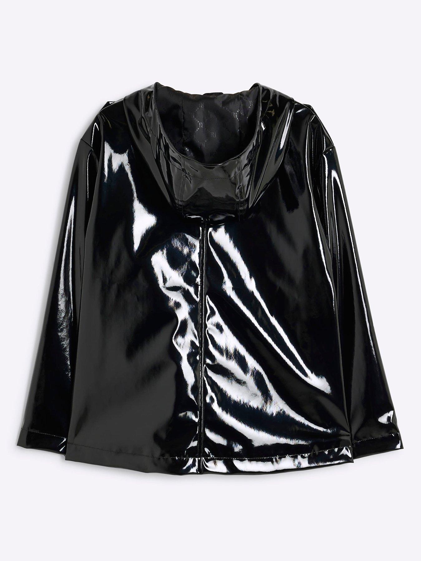 Image 2 of 4 of River Island Girls Hooded Raincoat - Black