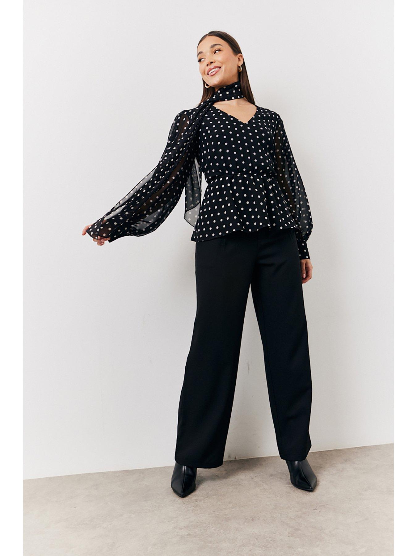 Image 3 of 4 of In The Style Polka Dot Blouse - Multi