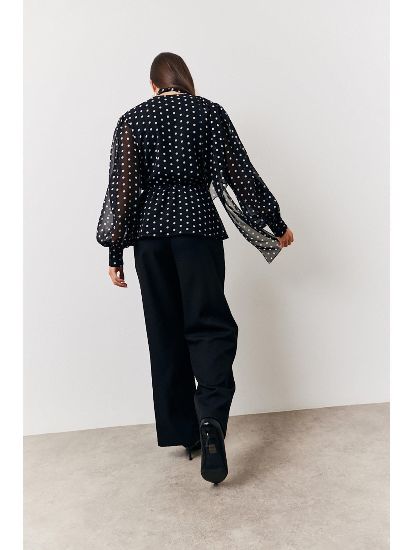 Image 4 of 4 of In The Style Polka Dot Blouse - Multi