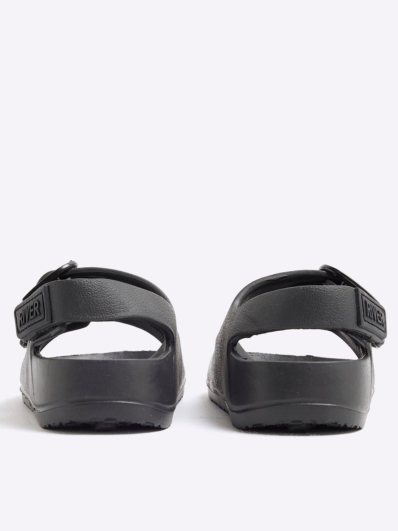 Image 2 of 5 of River Island Mini Boys Double Strap Sandals - Black