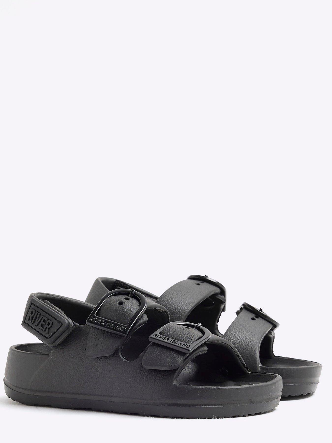 Image 3 of 5 of River Island Mini Boys Double Strap Sandals - Black