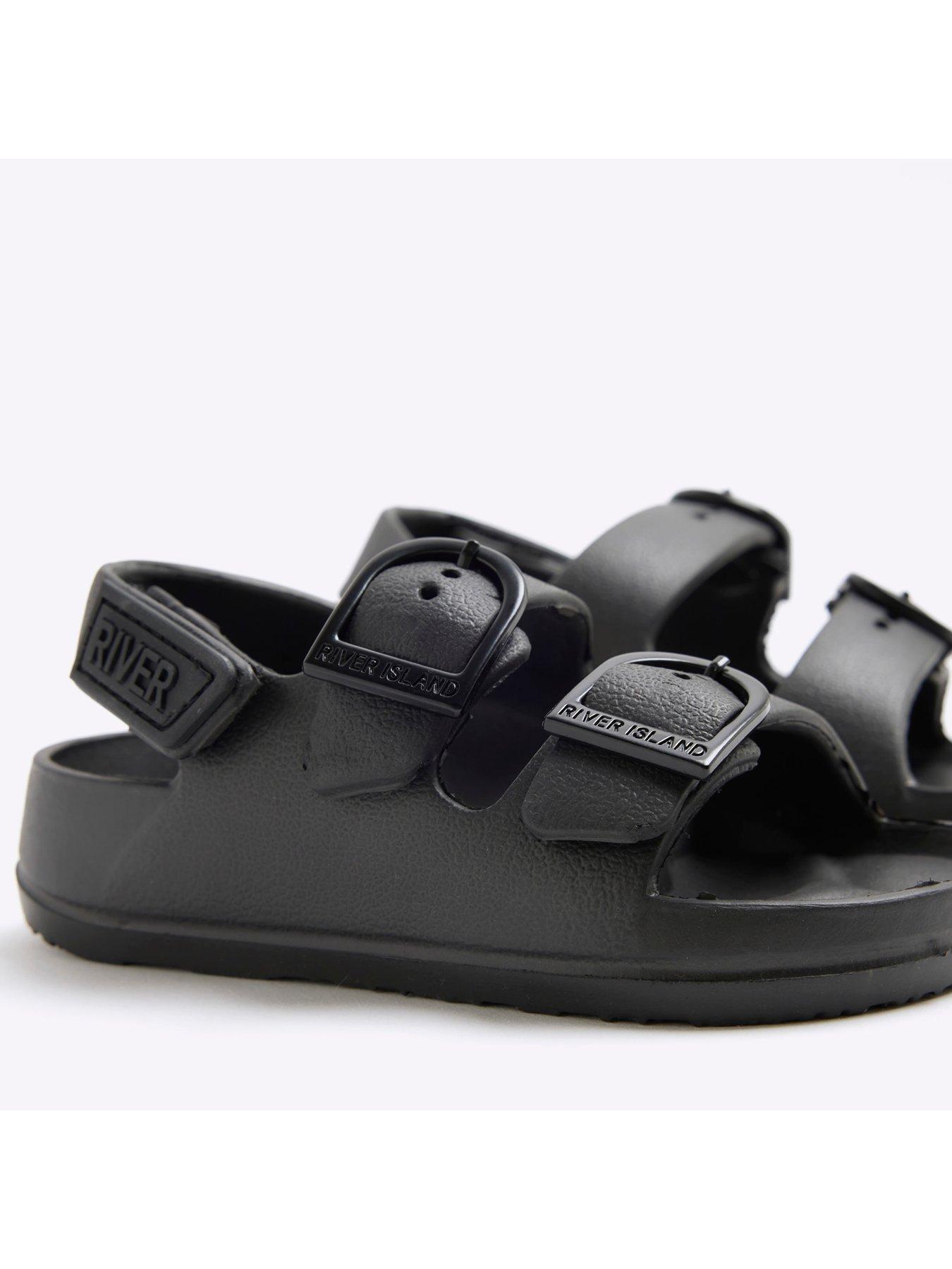 Image 5 of 5 of River Island Mini Boys Double Strap Sandals - Black